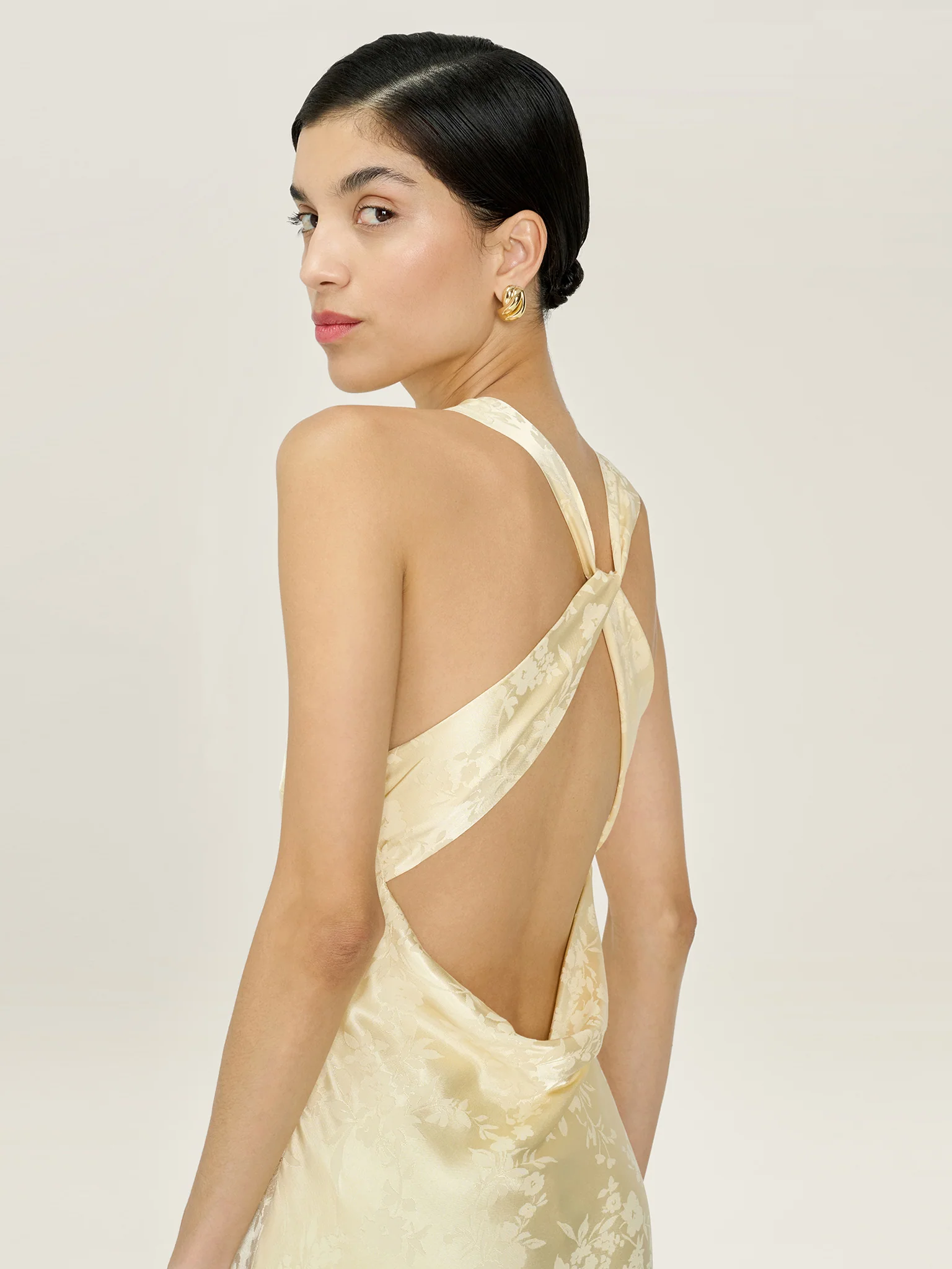 Jai Jacquard Dress in Double Cream - Image 4