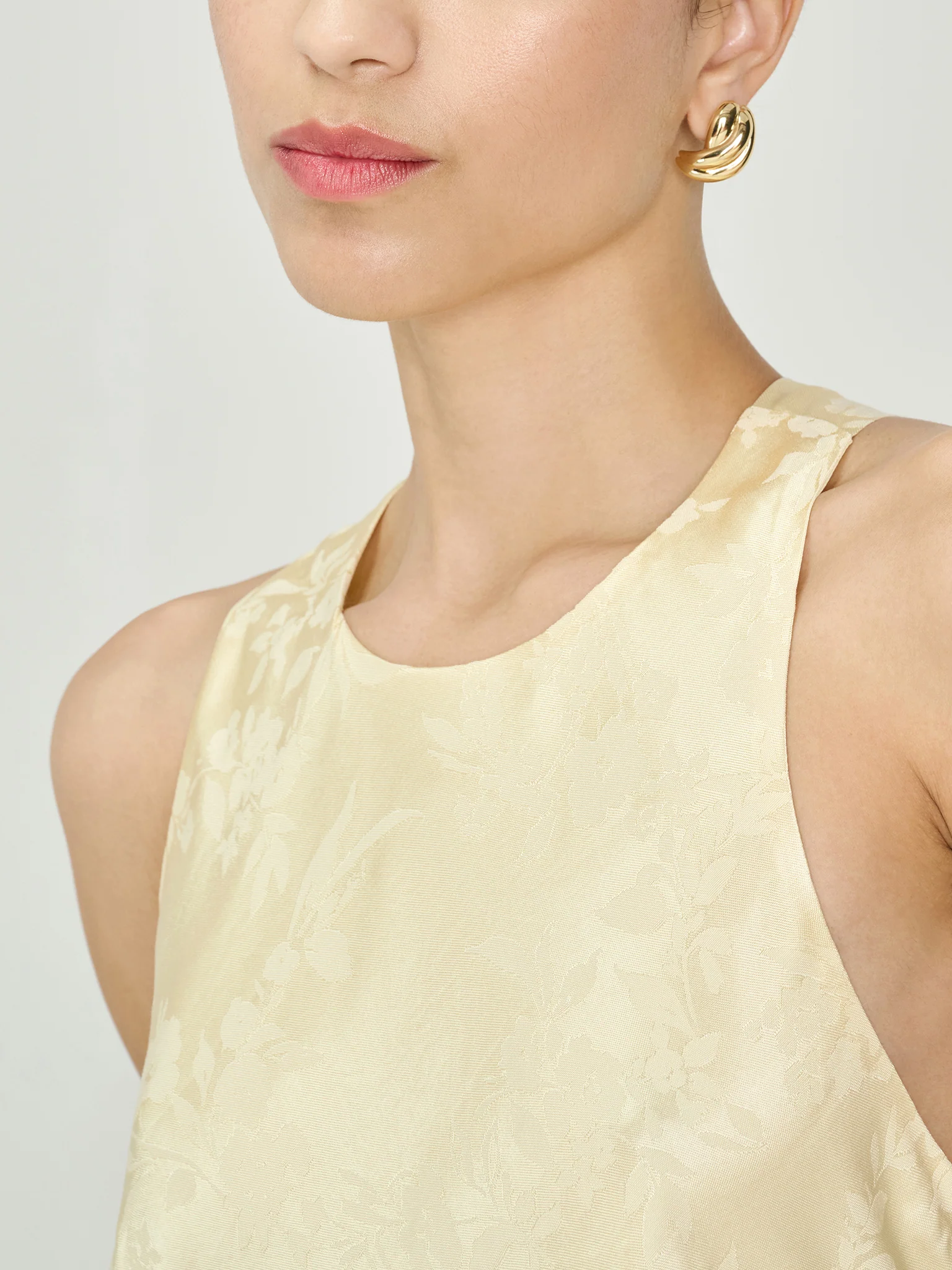 Jai Jacquard Dress in Double Cream - Image 5