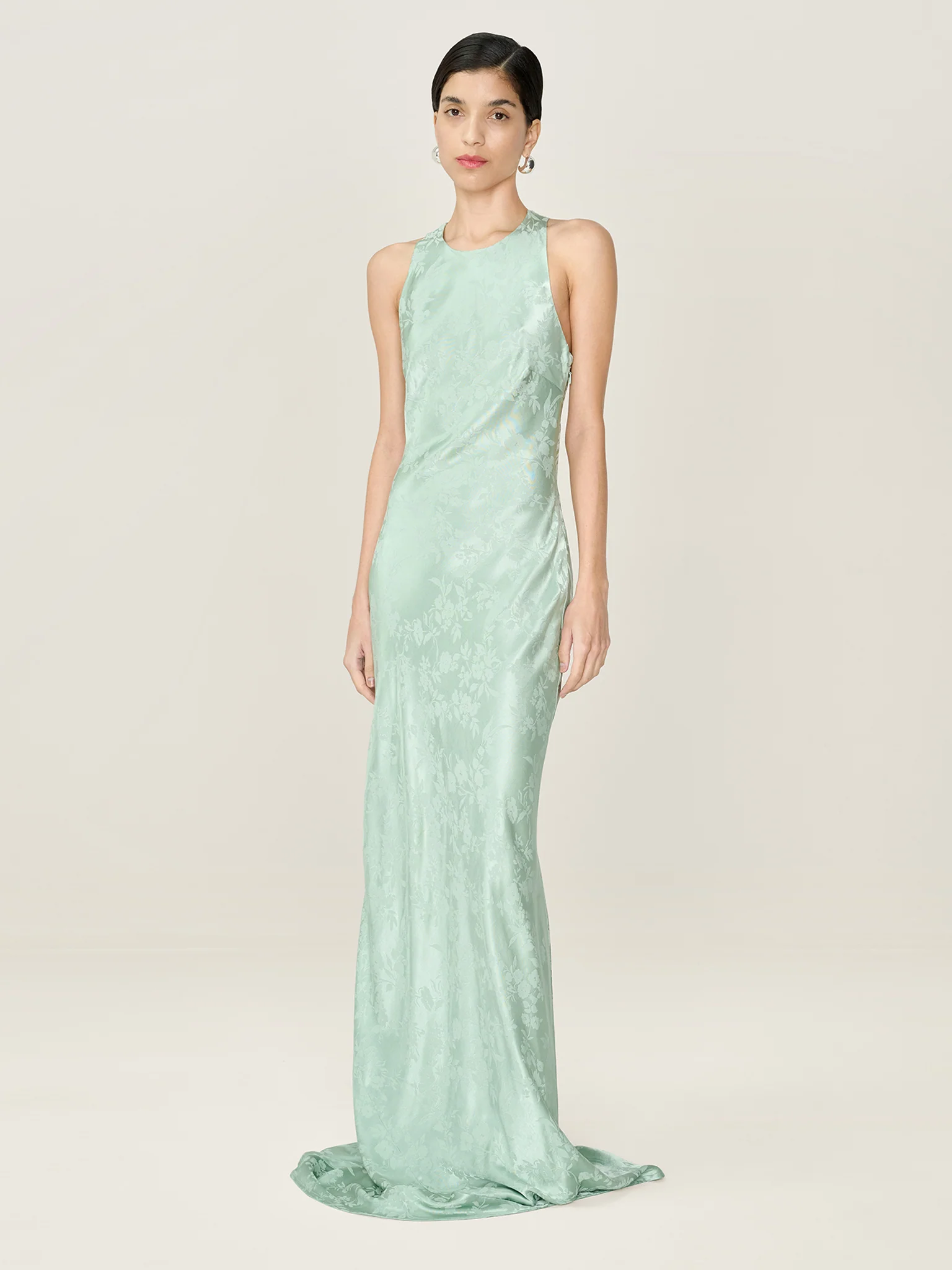 Jai Jacquard Dress in Sage - Image 3