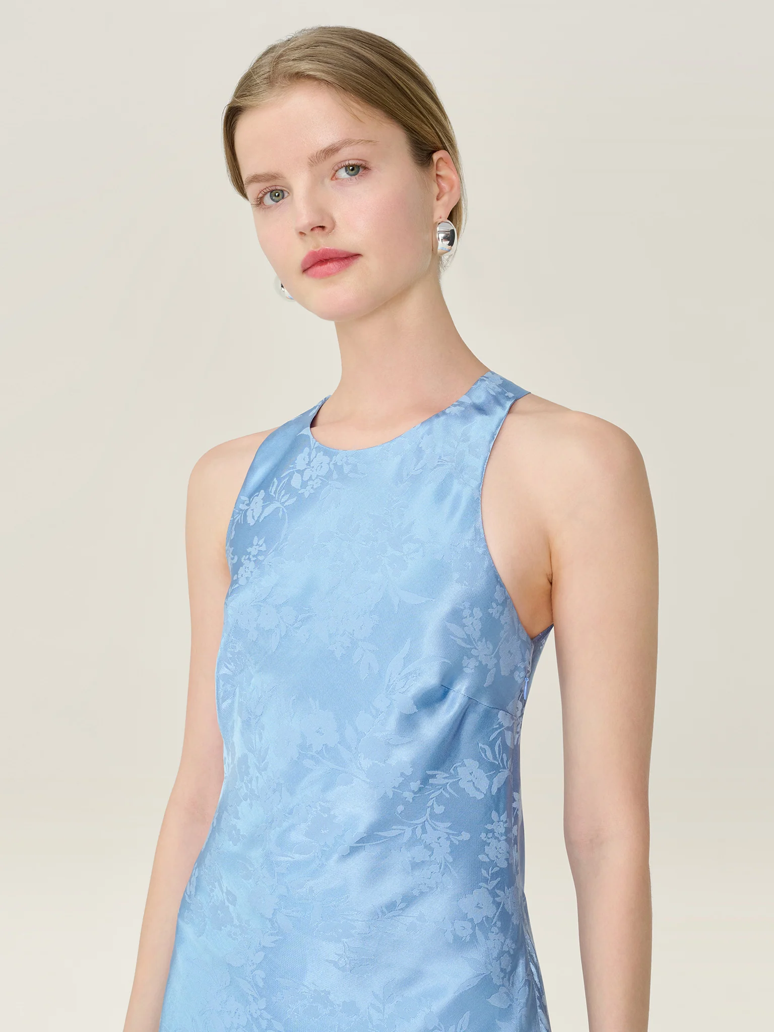 Jai Jacquard Dress in Vista Blue - Image 4
