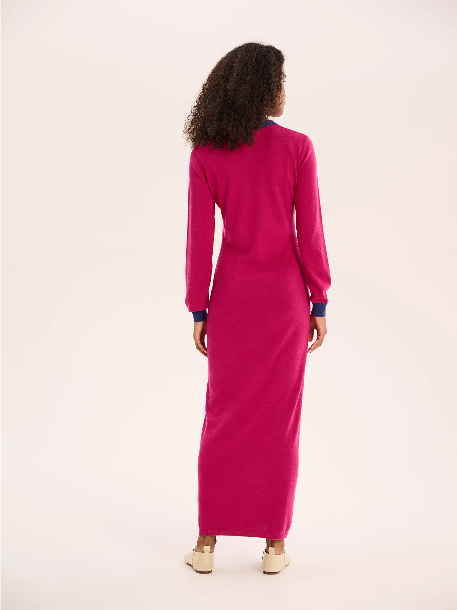Janelle Colour Block Dress in Magenta - Image 4