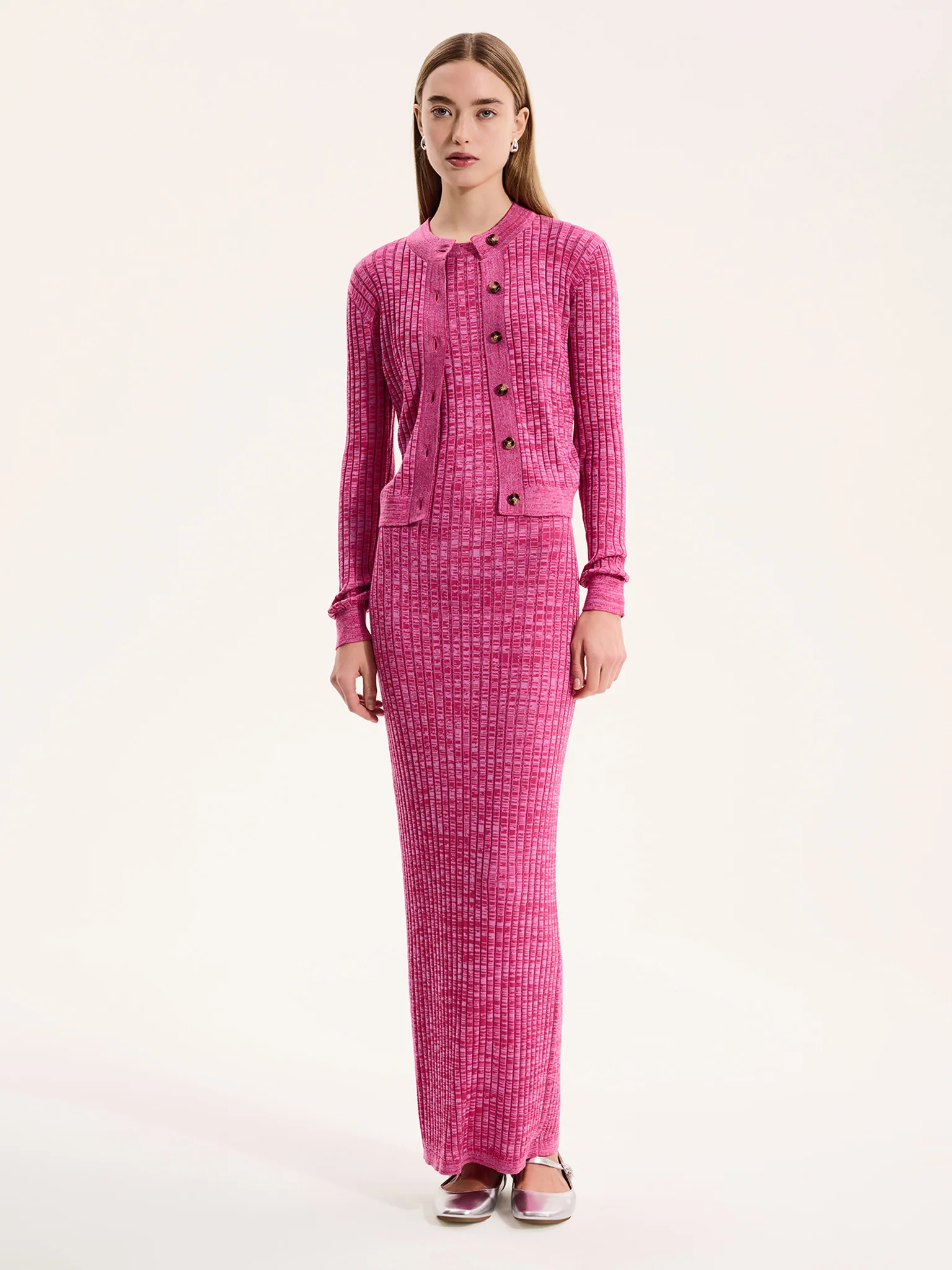 Tyler Dress in Space Dye Pink - Image 2