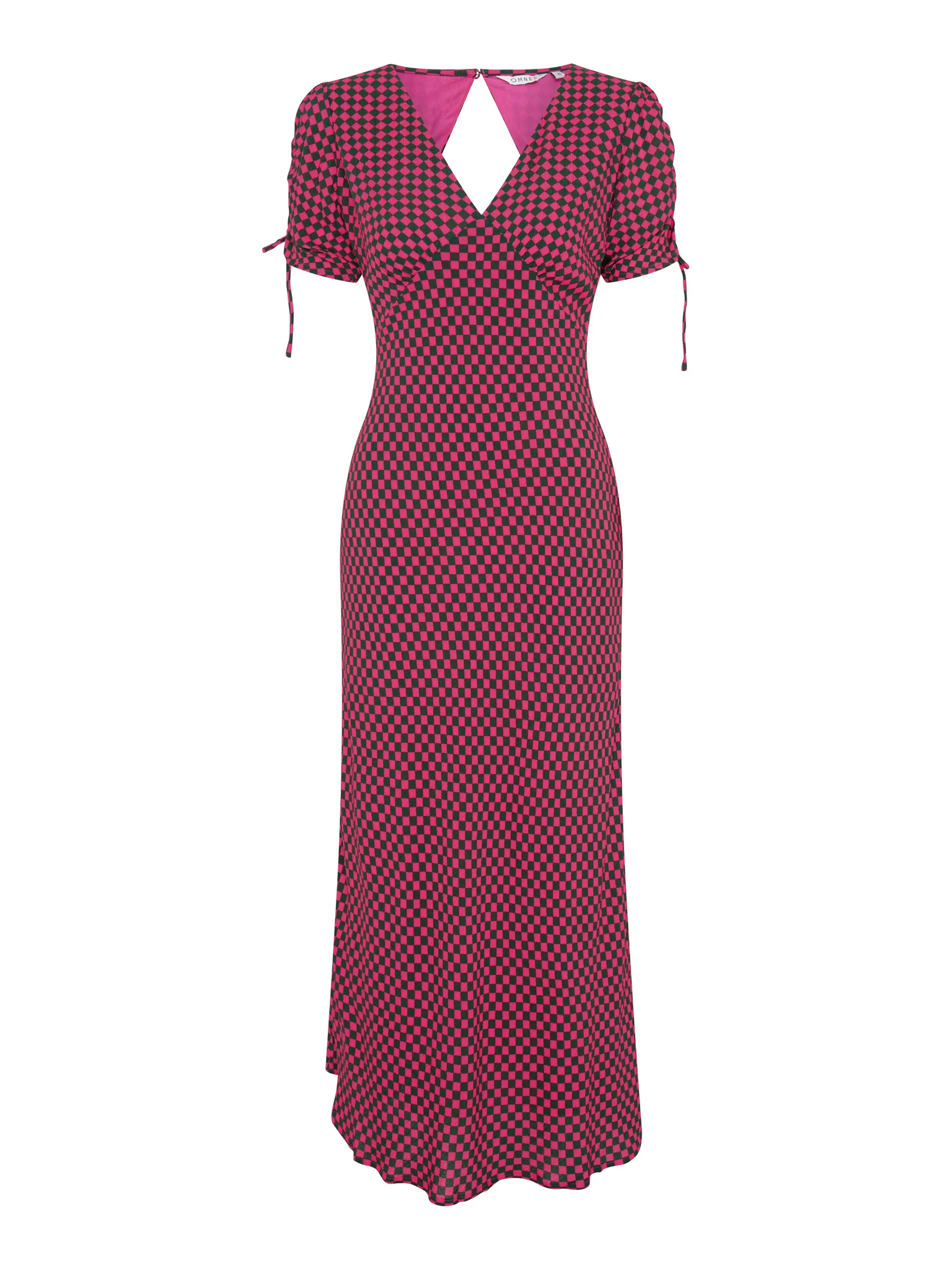 Jemima Checkerboard Print Midi Dress - Image 5