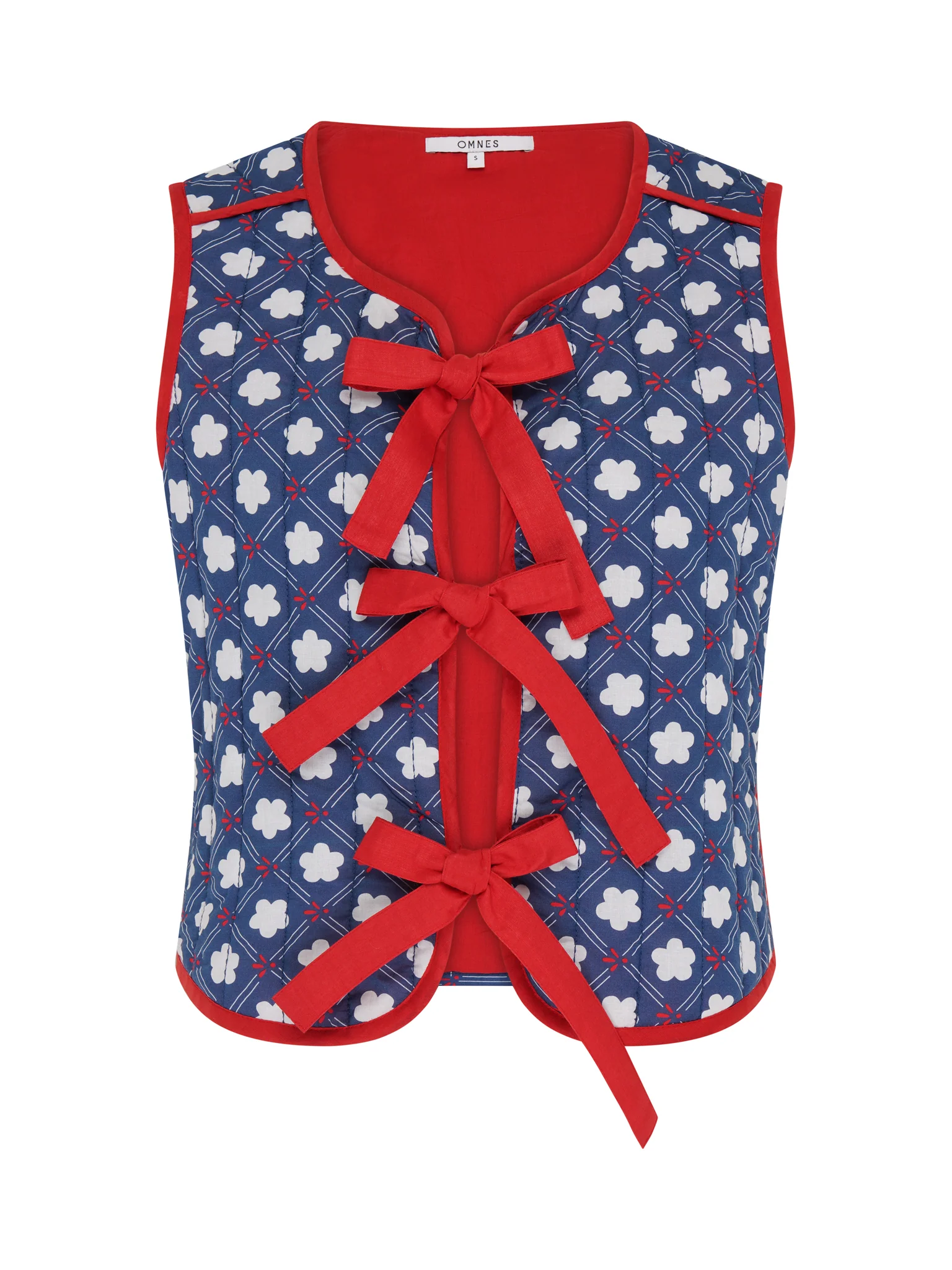 Jojo Quilted Gilet in Floral Check - Image 5