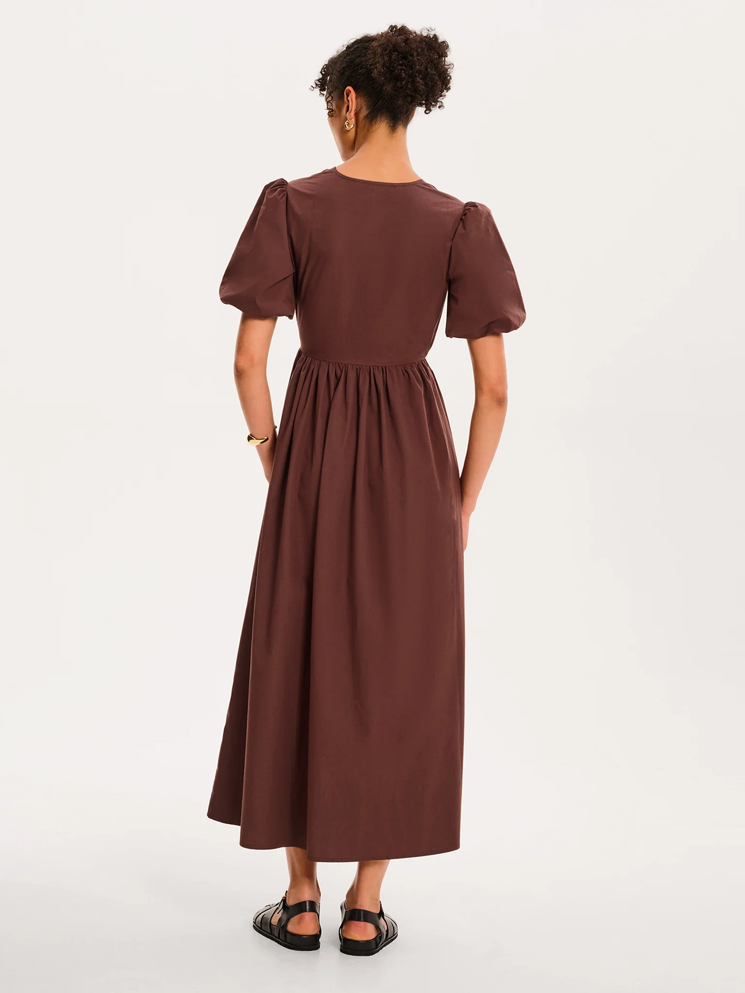 Joy Midi Dress in Chocolate - Image 4