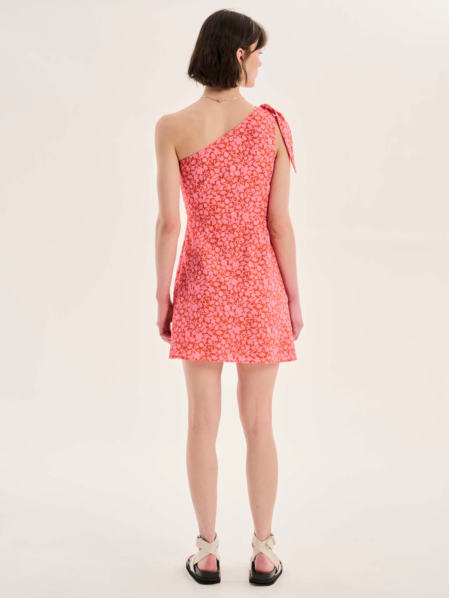 Kailani One Shoulder Mini Dress in Floral Print - Image 3