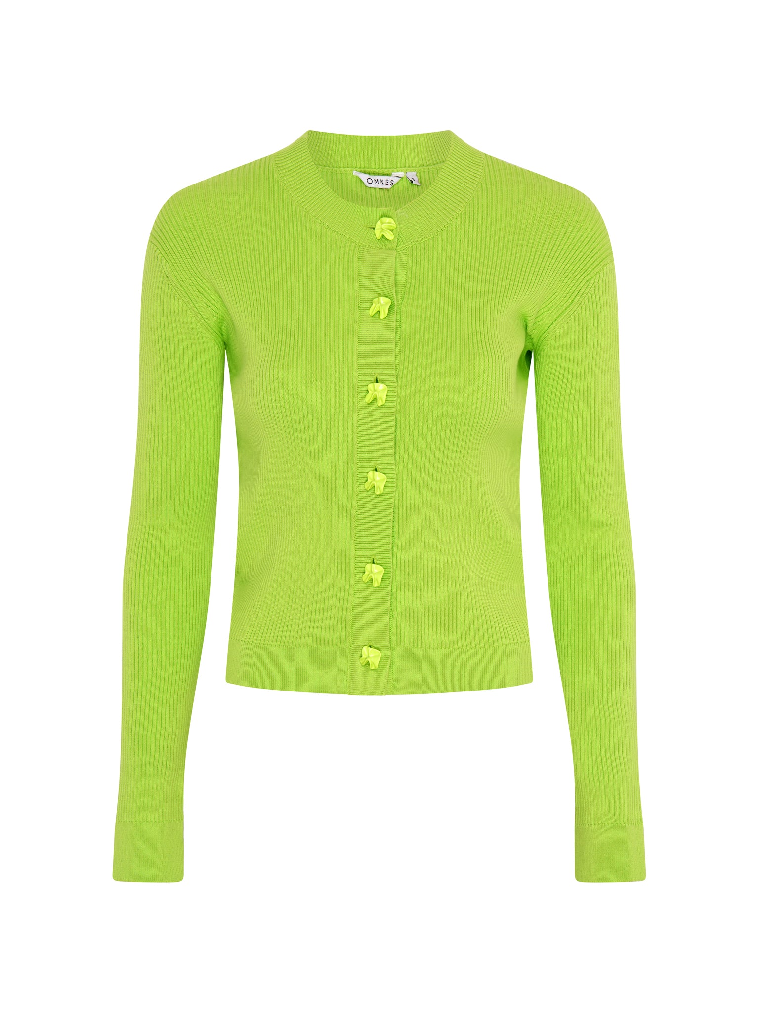Daisy Rib Cardigan in Lime Green - Image 5