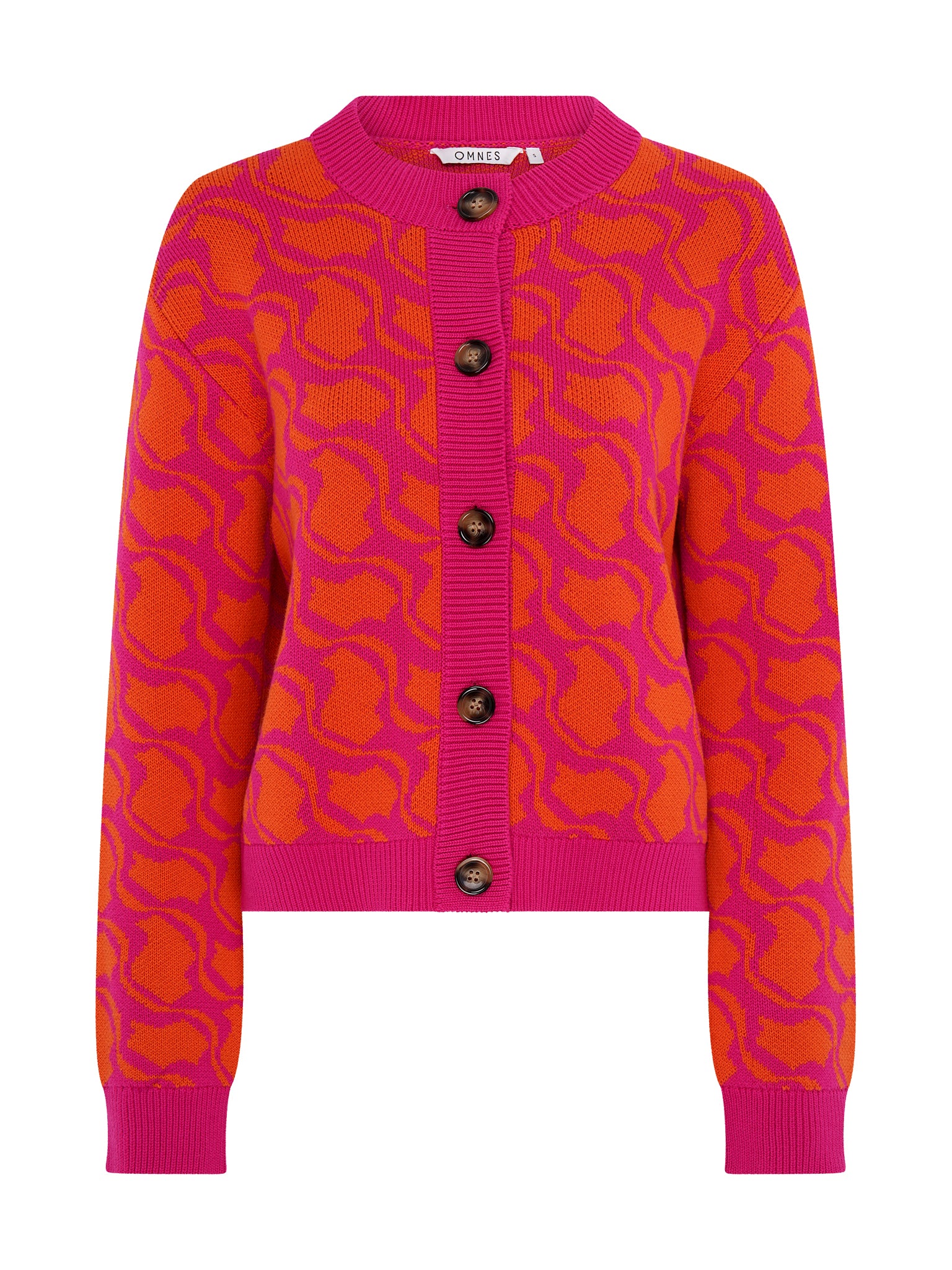 Kamaria Geo Cotton Cardigan in Orange - Image 5
