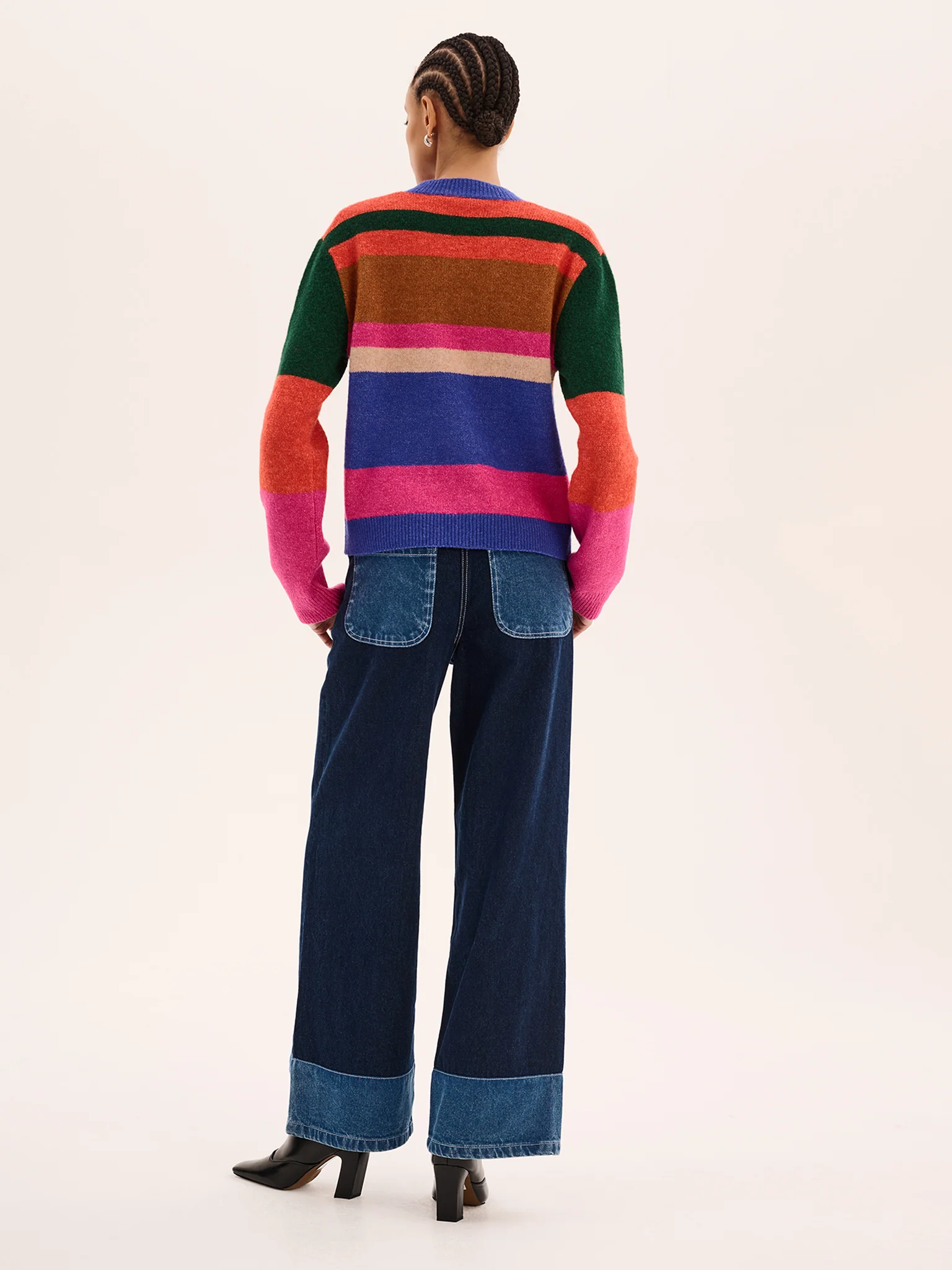 Kamaria Striped Cardigan in Multi - Image 5