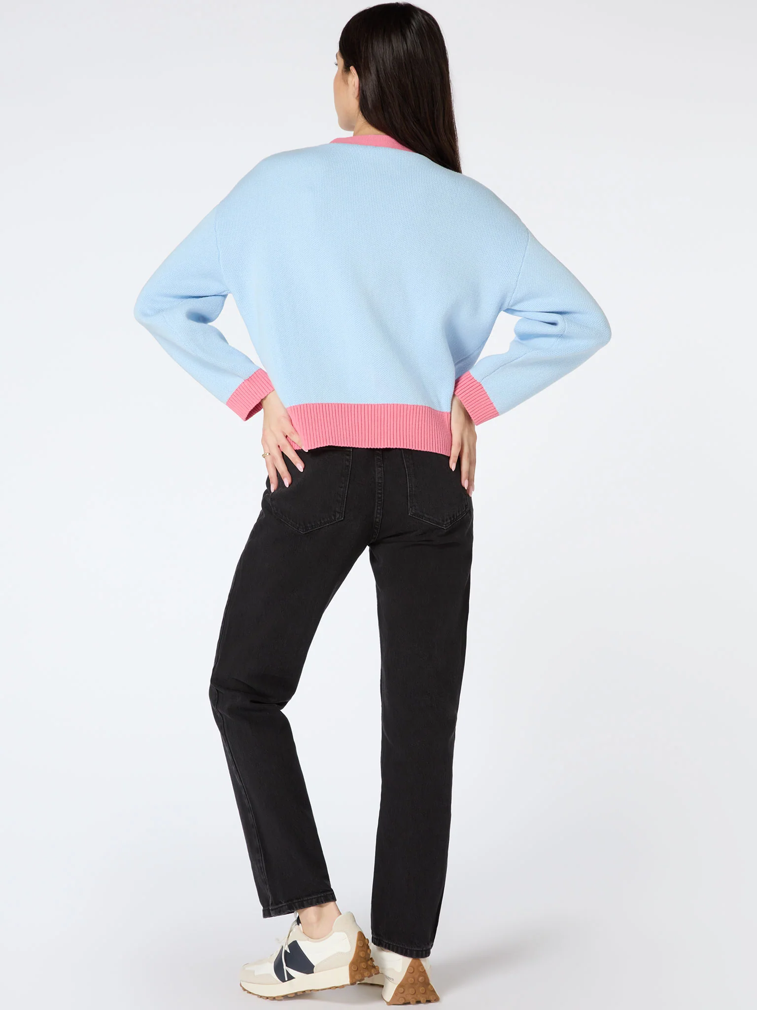 Kayla Knit Cardigan in Blue and Pink - Image 3
