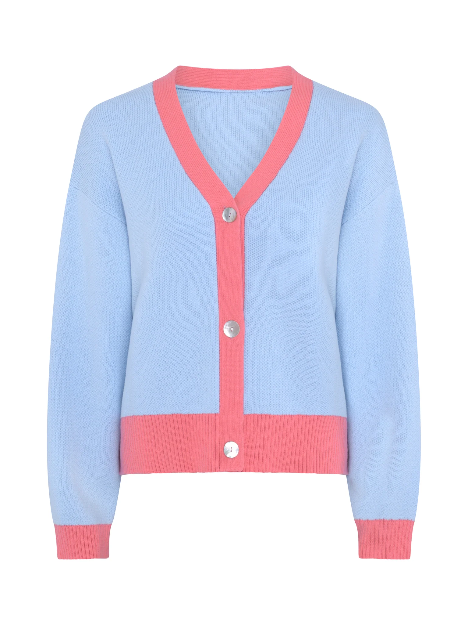 Kayla Knit Cardigan in Blue and Pink - Image 5