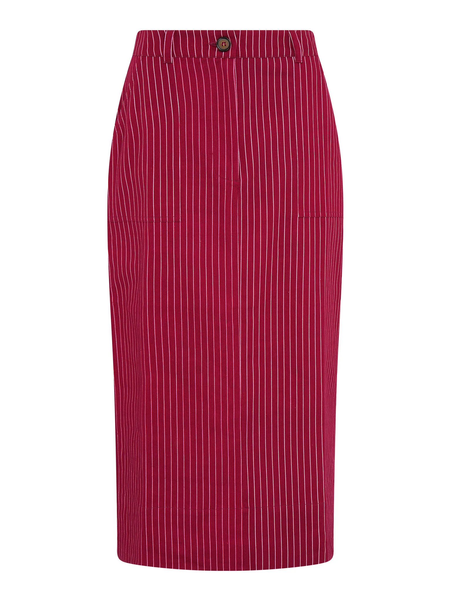 Kelsey Skirt in Burgundy Pin Stripe - Image 5
