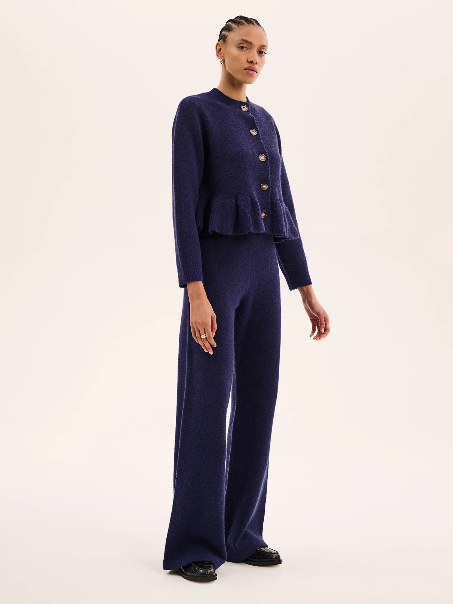 Kenny Knit Trouser in Navy - Image 3