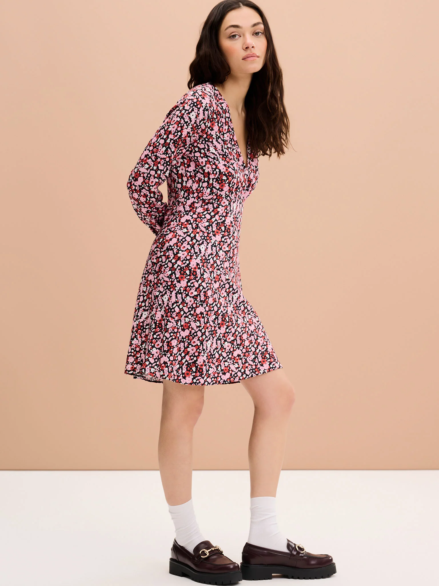 Layana Mini Dress in Ditsy Floral Print - Image 2