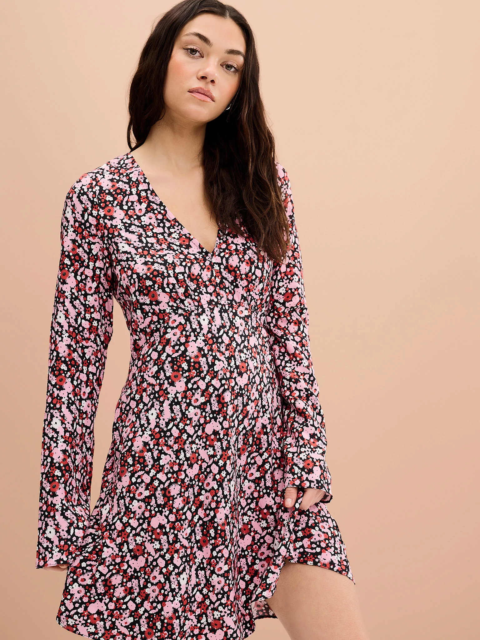 Layana Mini Dress in Ditsy Floral Print - Image 4