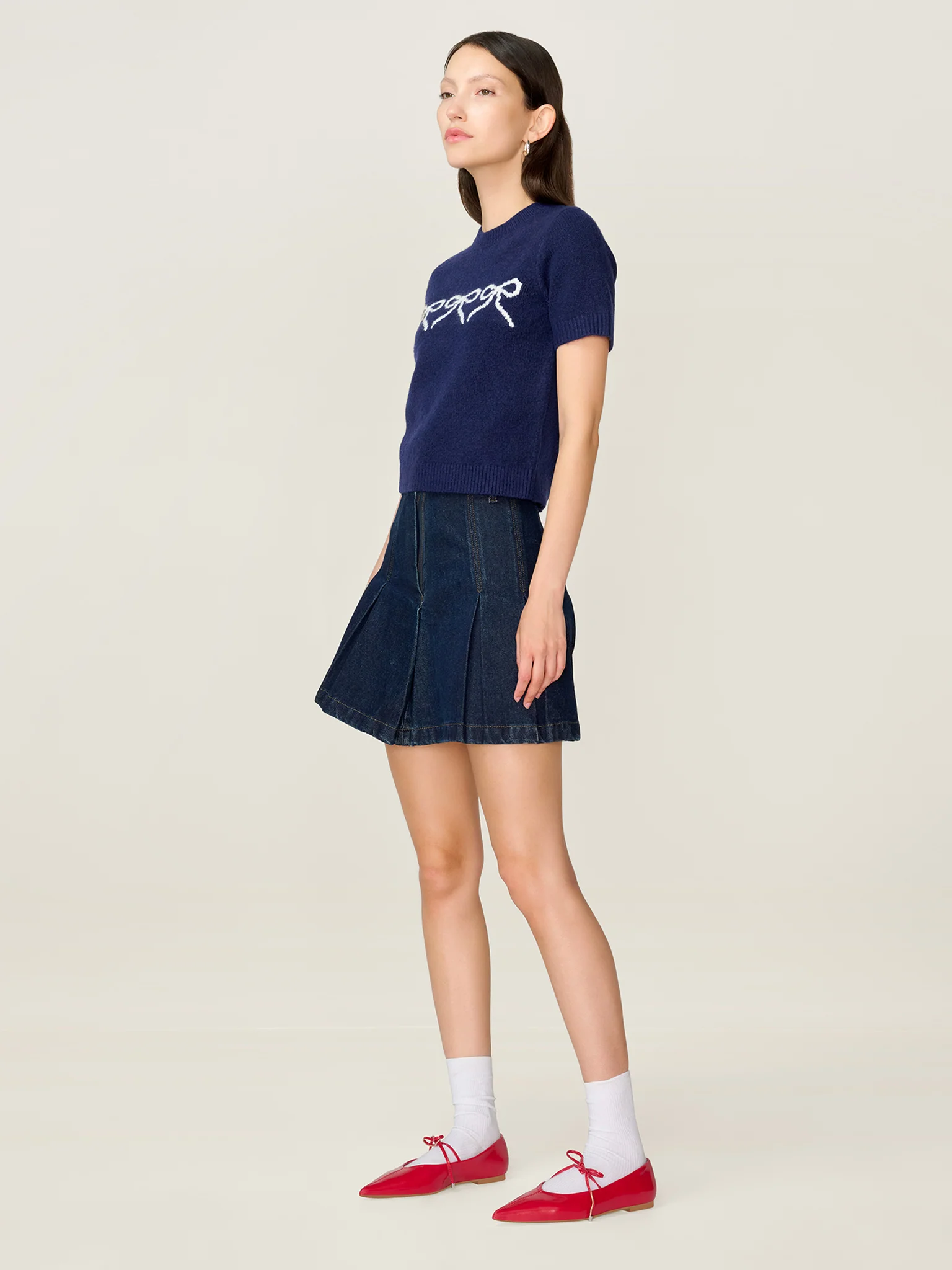 Lexi Bow Top in Navy - Image 3
