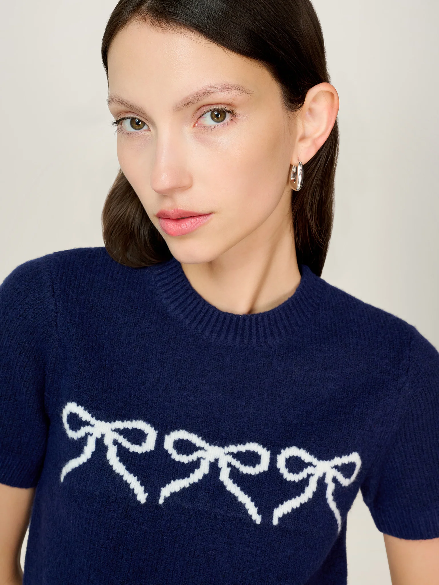 Lexi Bow Top in Navy - Image 4