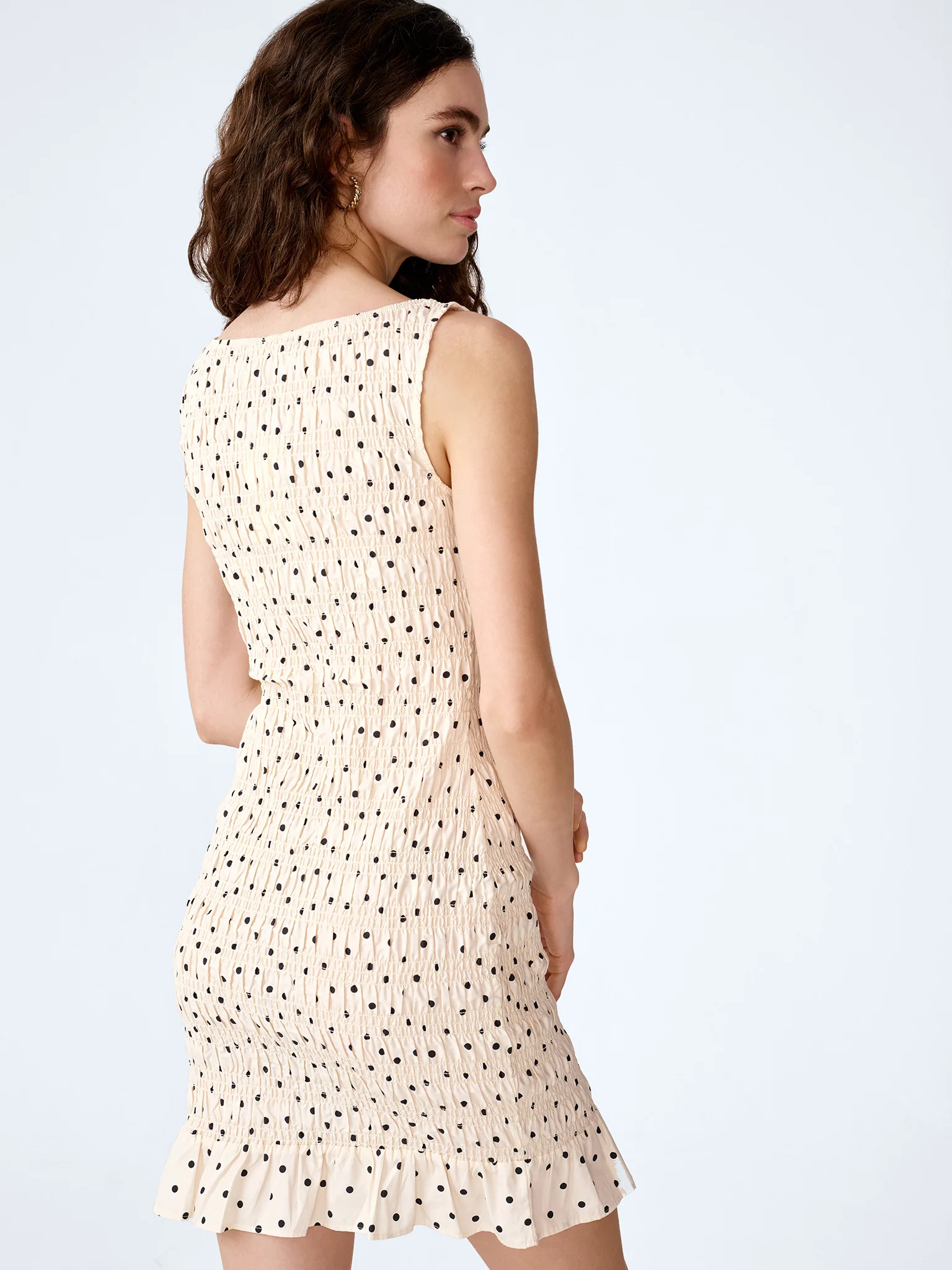 Luann Dress in White Polka Dot - Image 5