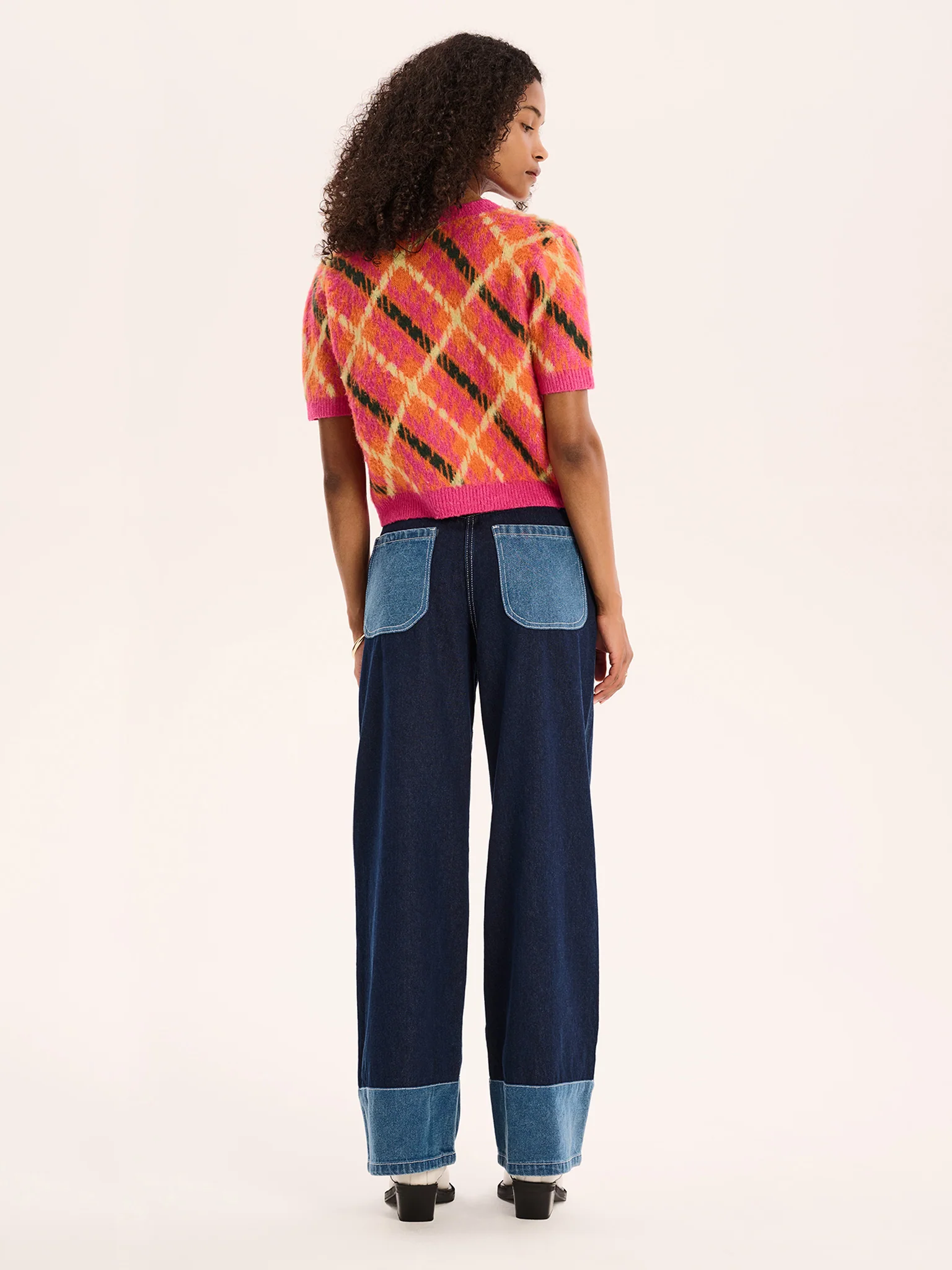 Lulu Check Top in Orange - Image 3