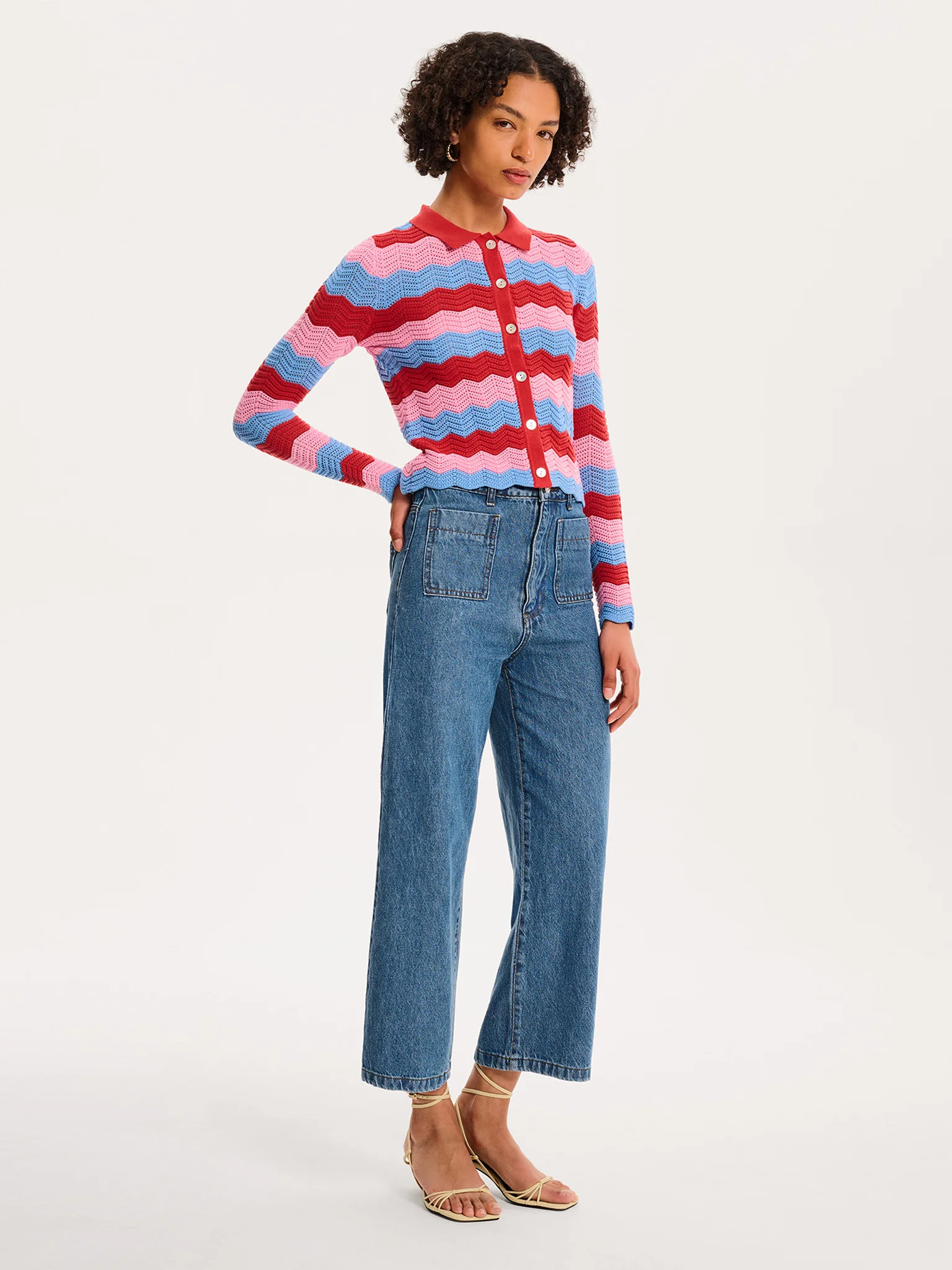 Lynsey Cardigan in Blue and Pink - Image 3