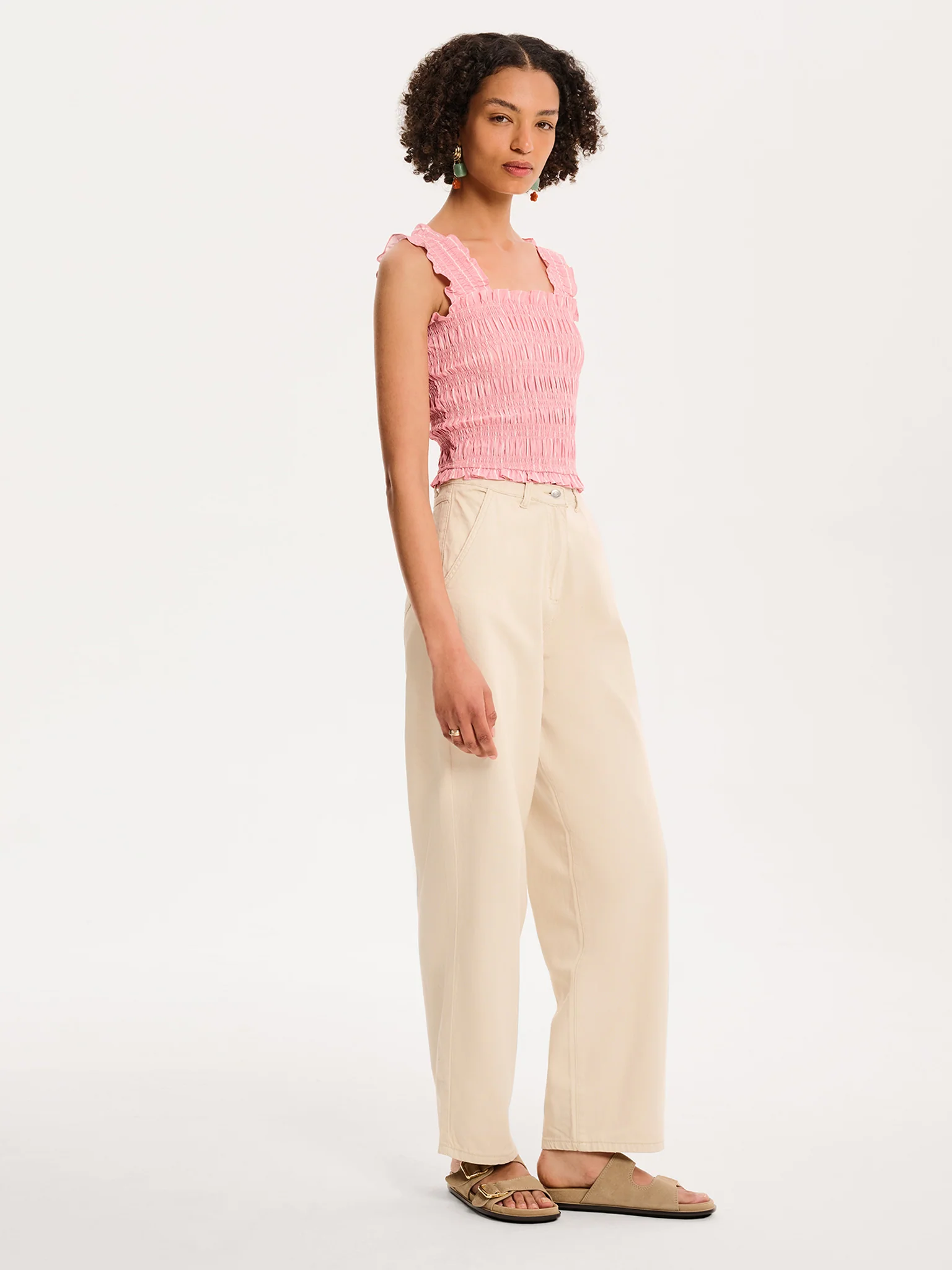 Macy Top in Pink and White Stripe - Image 3