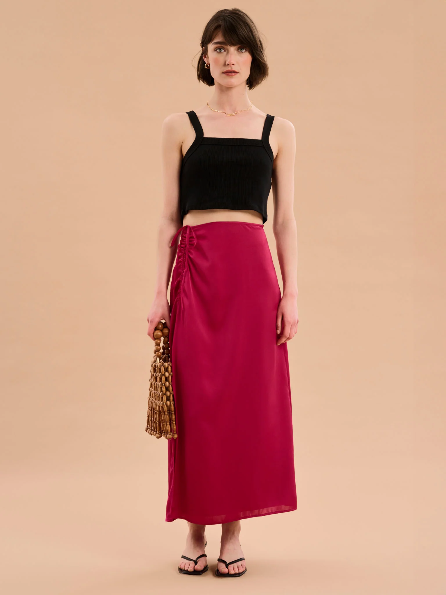 Madelyn Midi Skirt in Magenta - Image 2