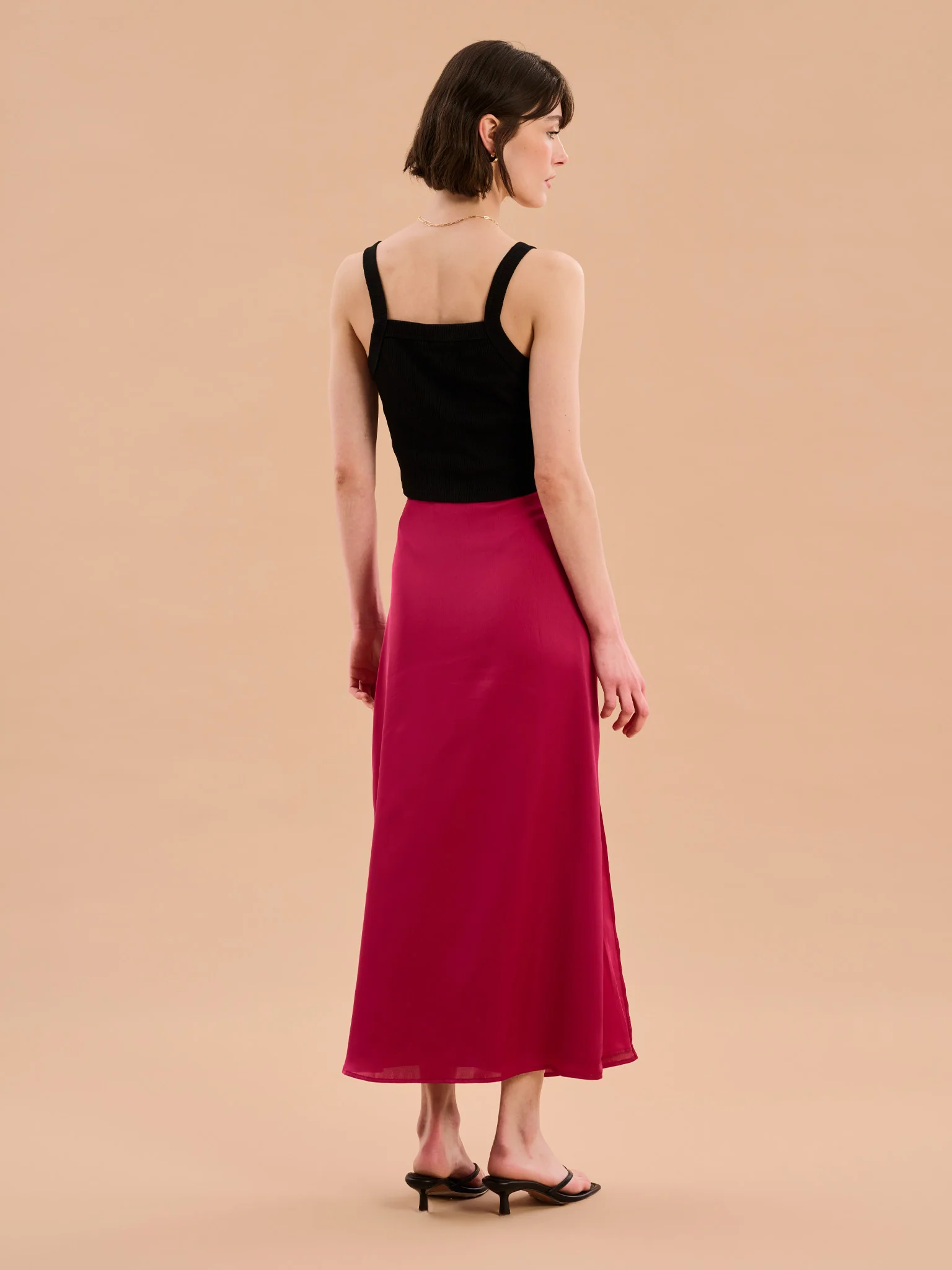 Madelyn Midi Skirt in Magenta - Image 4