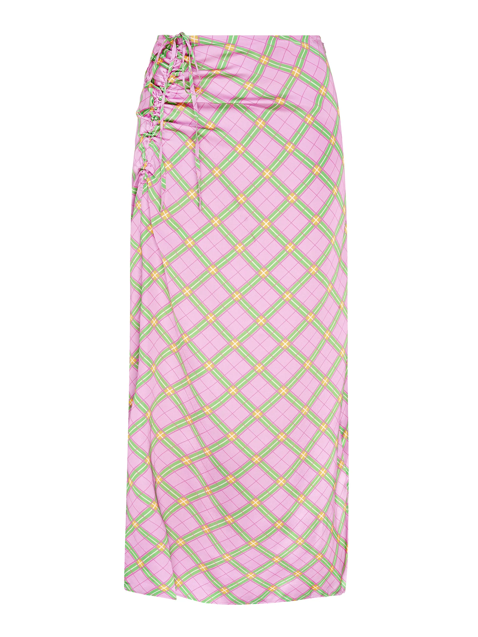 Madelyn Midi Skirt in Pink Check Print - Image 5
