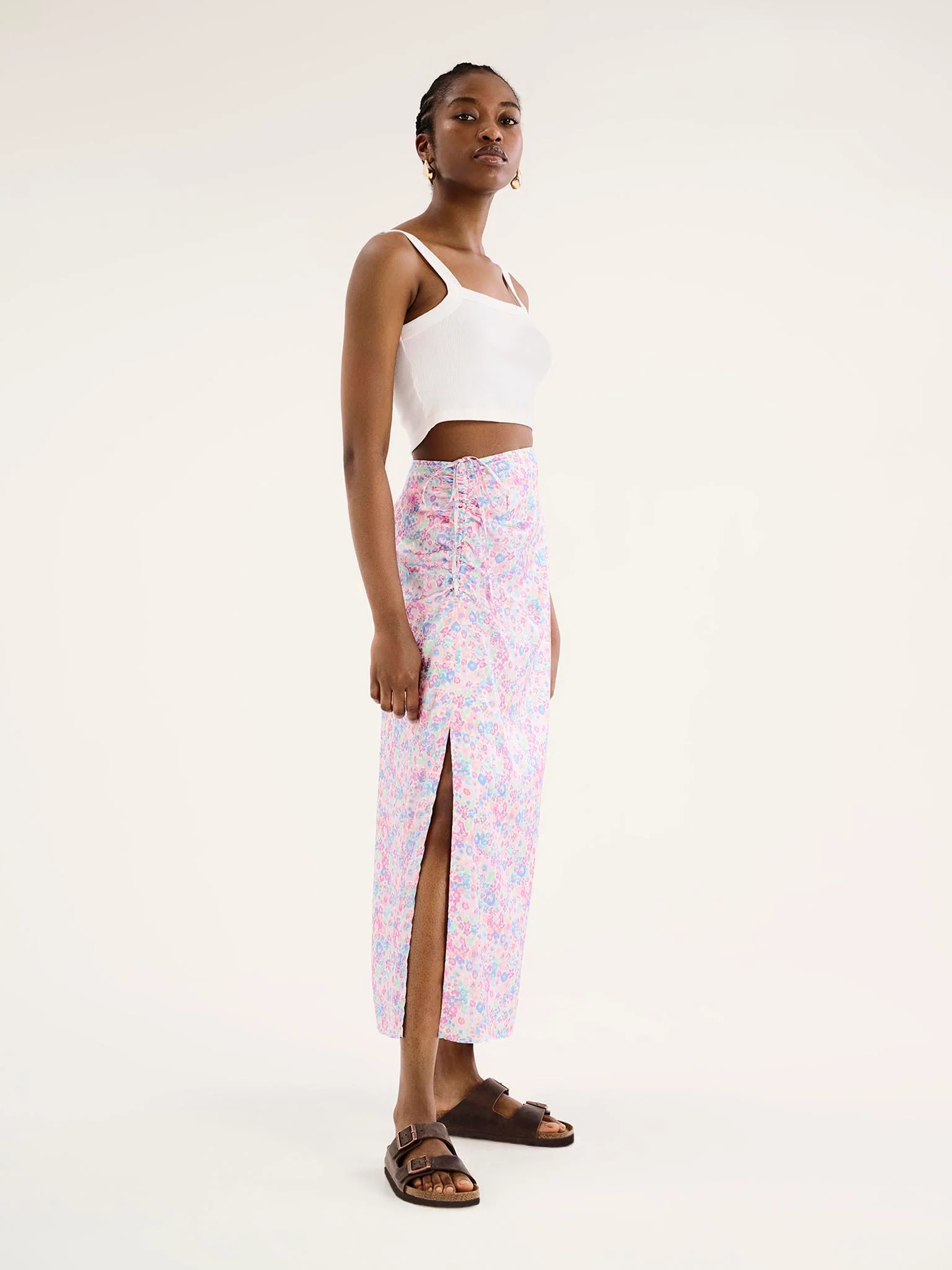 Madelyn Midi Skirt in Sketch Floral Print - Image 2