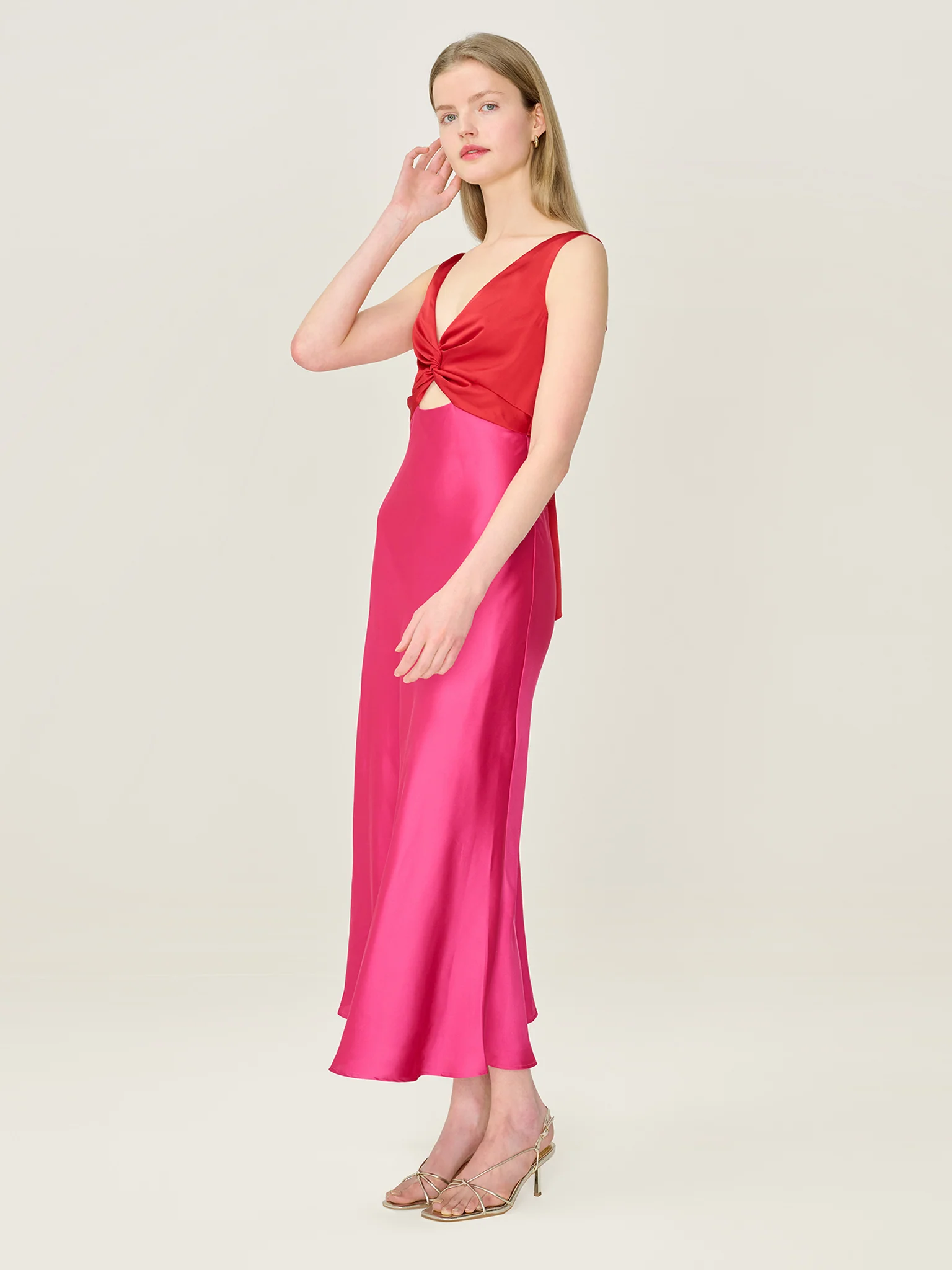 Maggy Dress in Raspberry and Barbados Cherry - Image 2