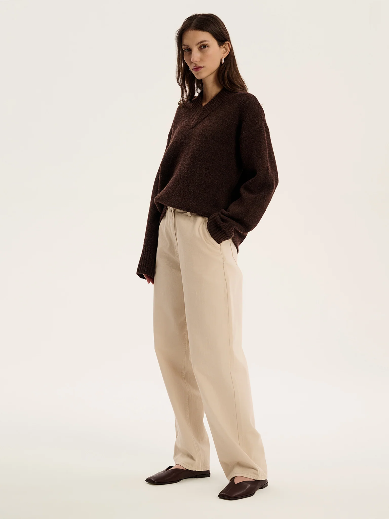 Mandarin Jumper in Coffee - Image 2