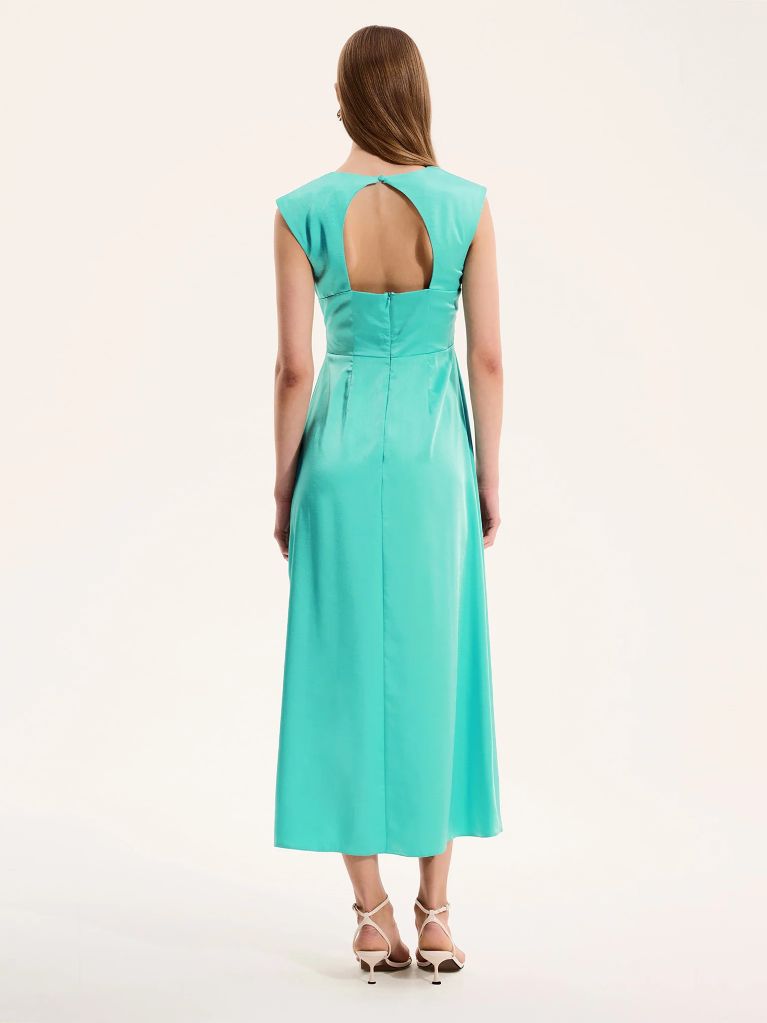 Marin Twist Dress in Turquoise - Image 3