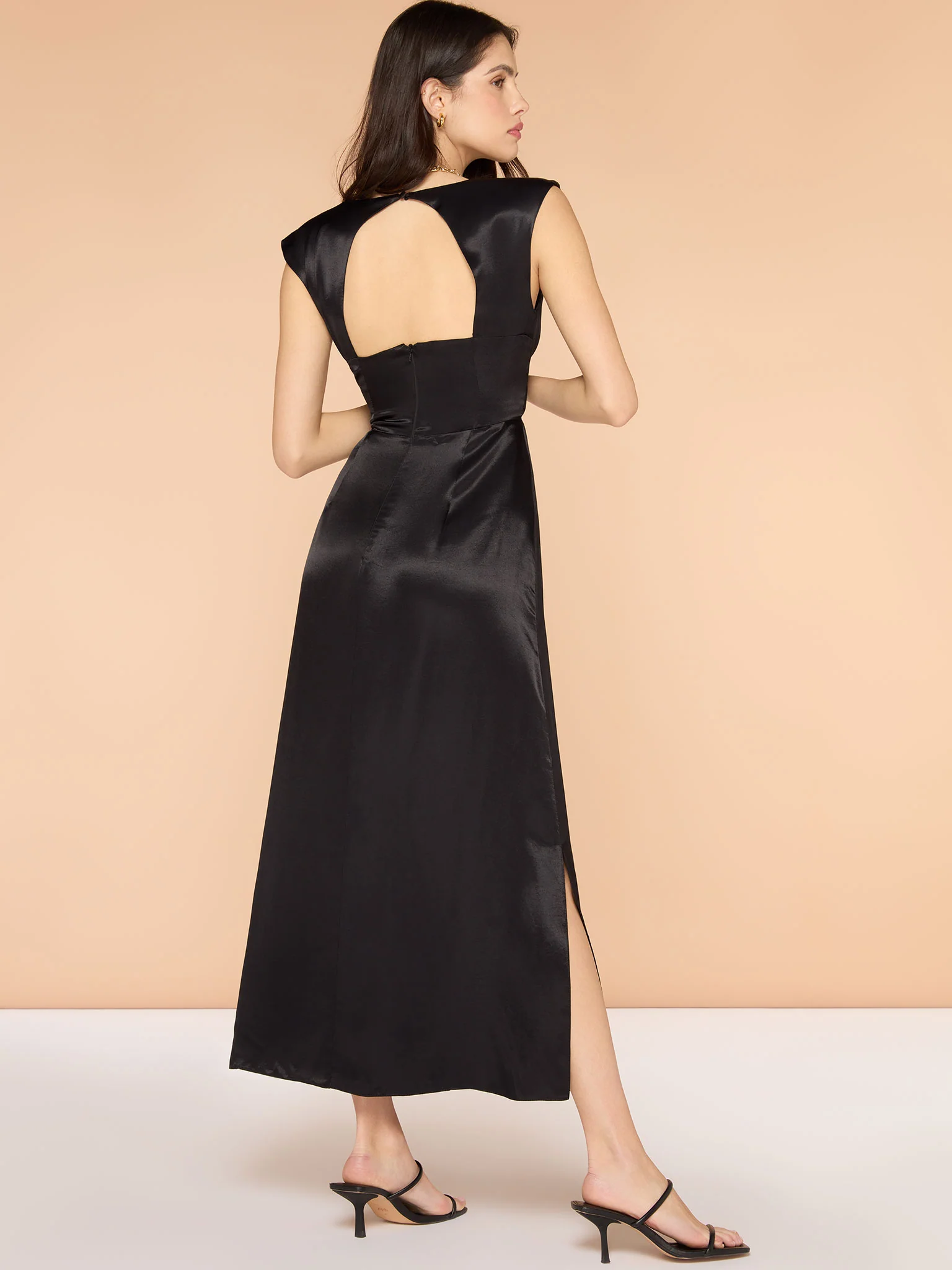 Marin Twist Front Dress in Black - Image 3