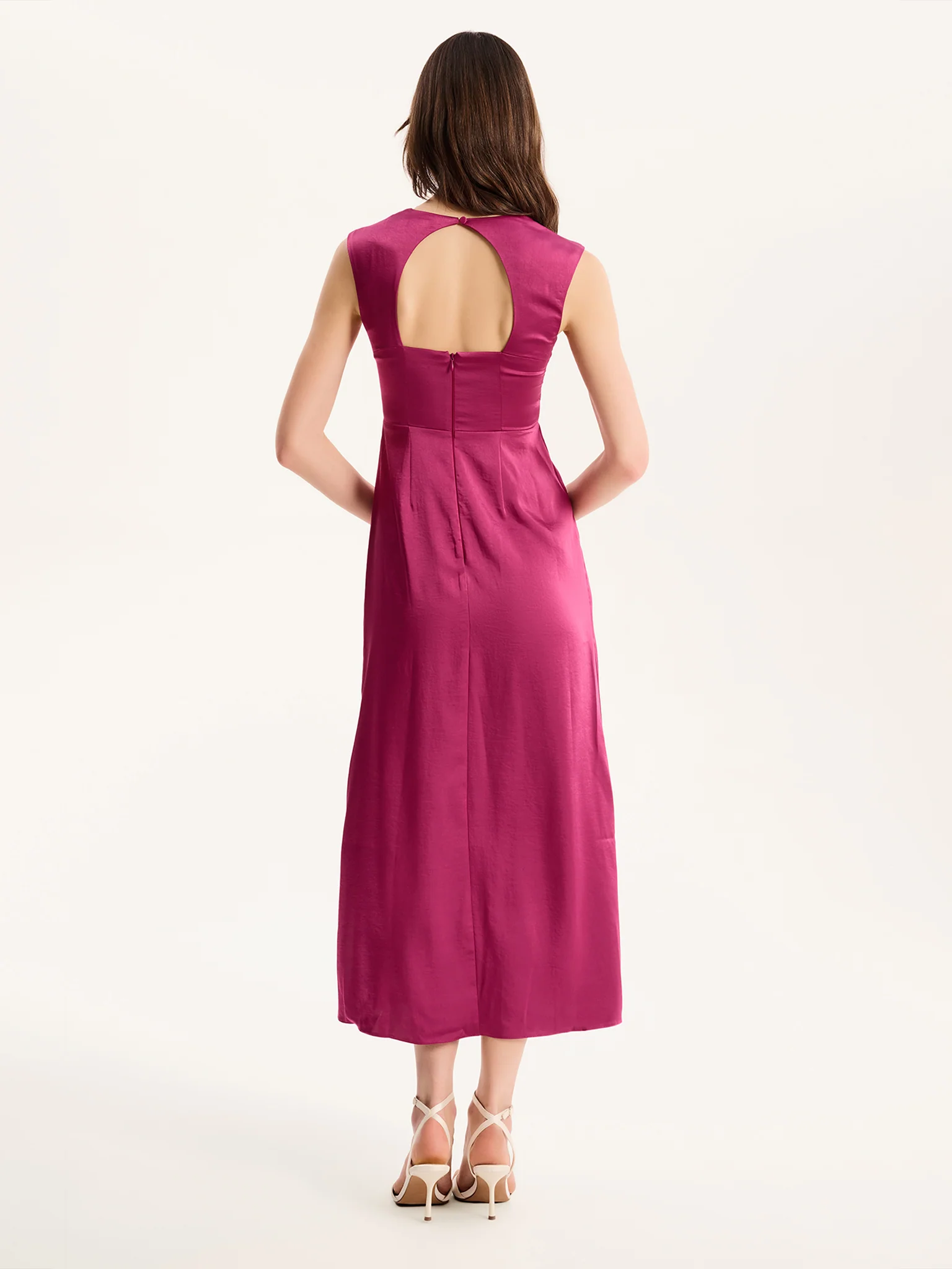 Marin Twist Front Dress in Magenta - Image 4