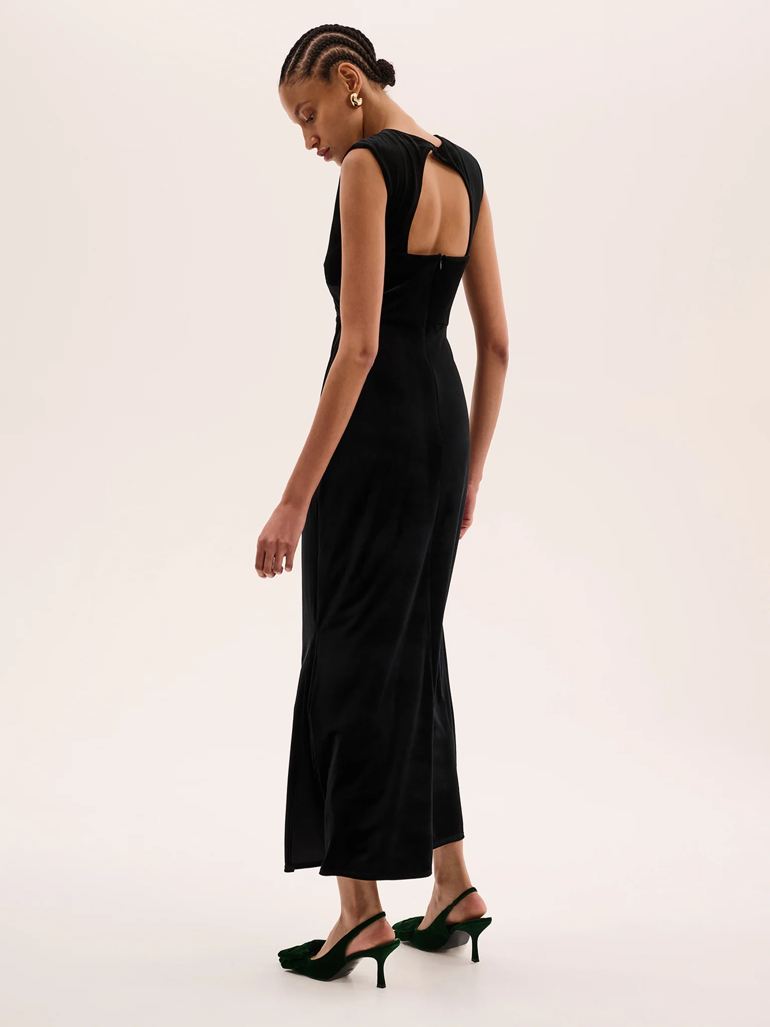 Marin Velvet Dress in Black - Image 2