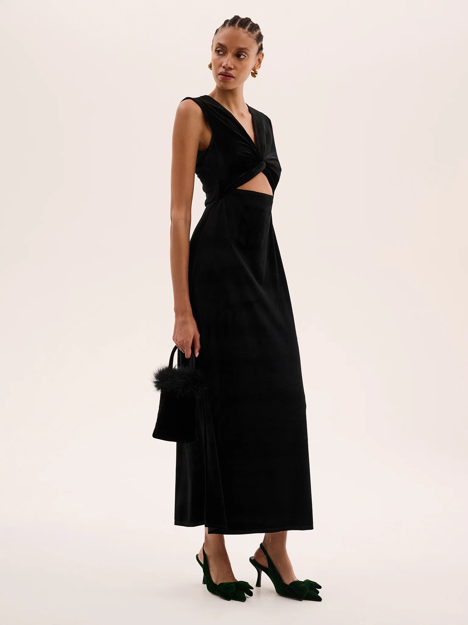 Marin Velvet Dress in Black - Image 4