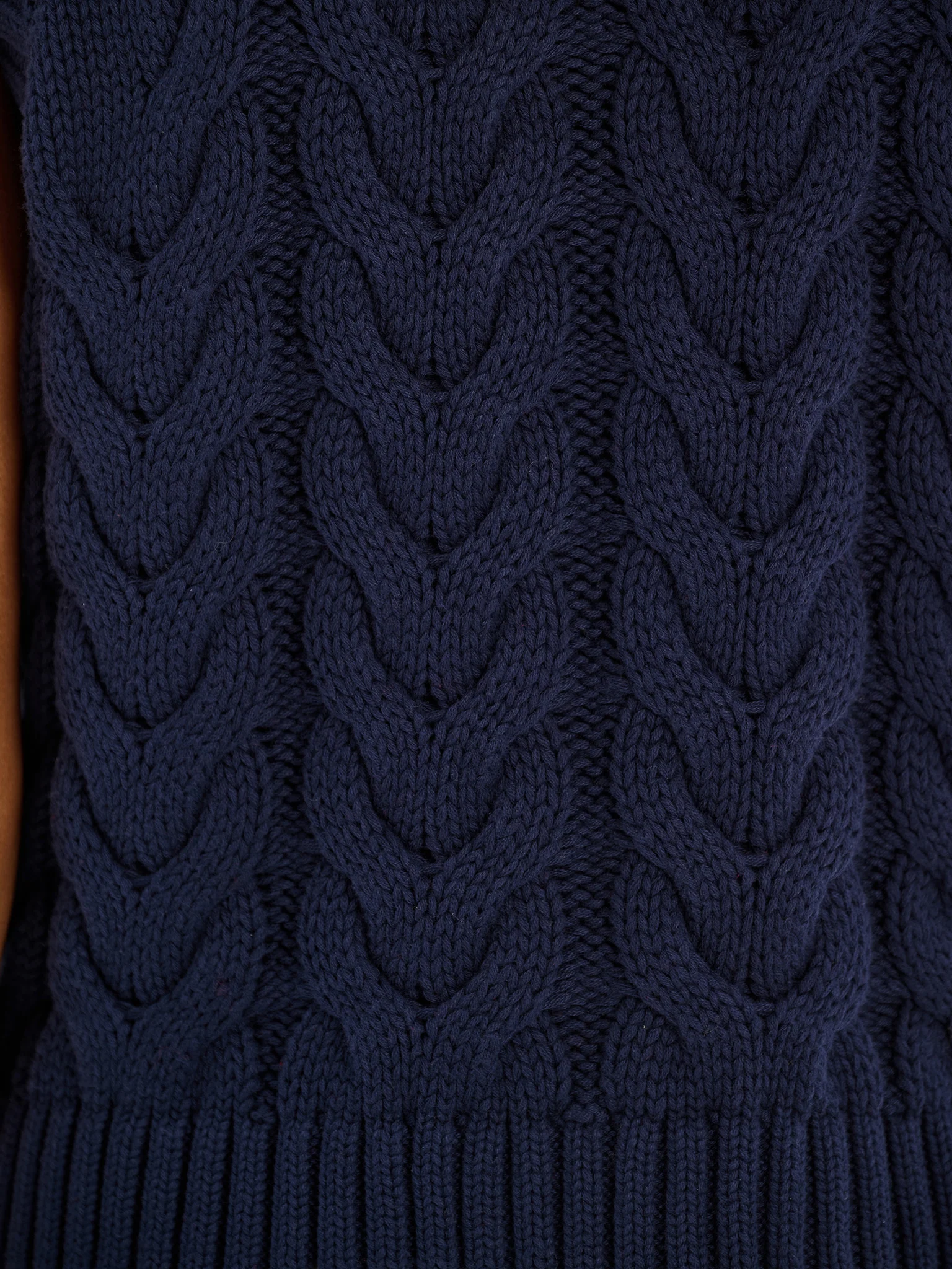Matilda Cable Knitted Vest in Navy - Image 5