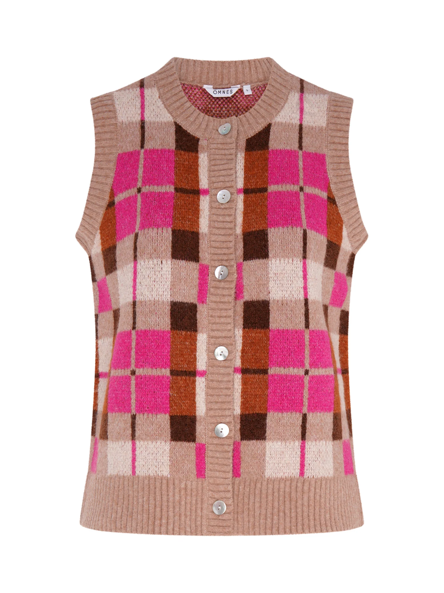 Matilda Checked Vest in Neutral - Image 5