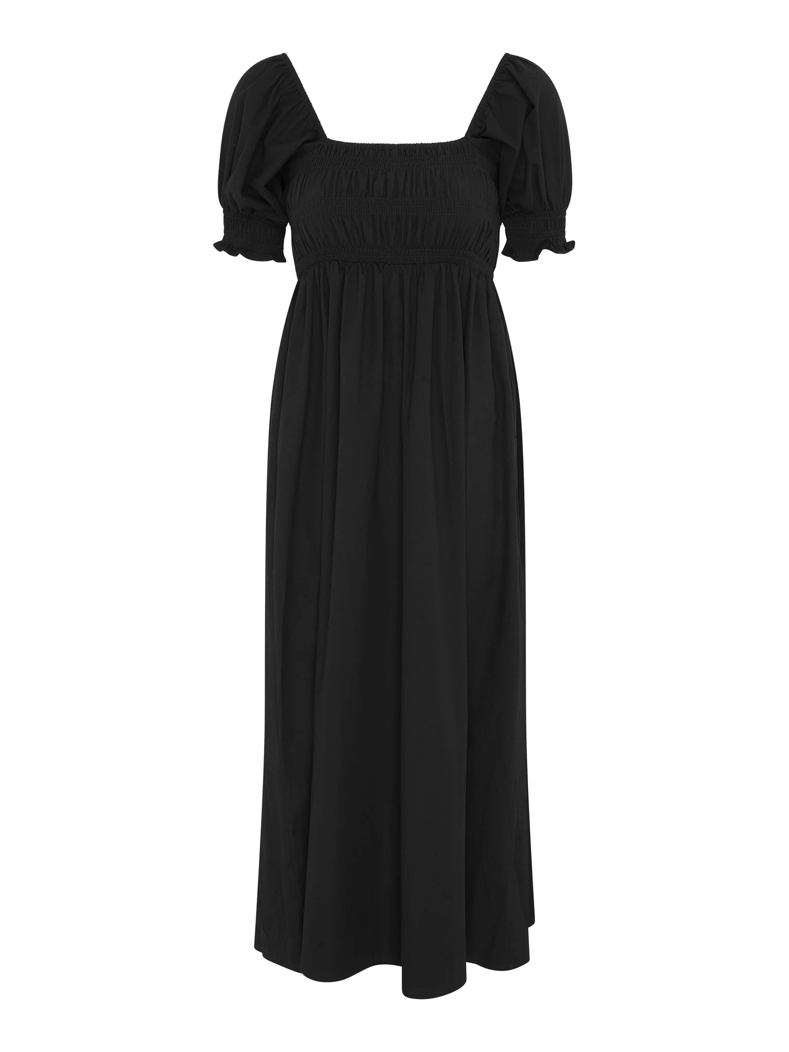 Megan Shirred Detail Dress in Black - Image 4