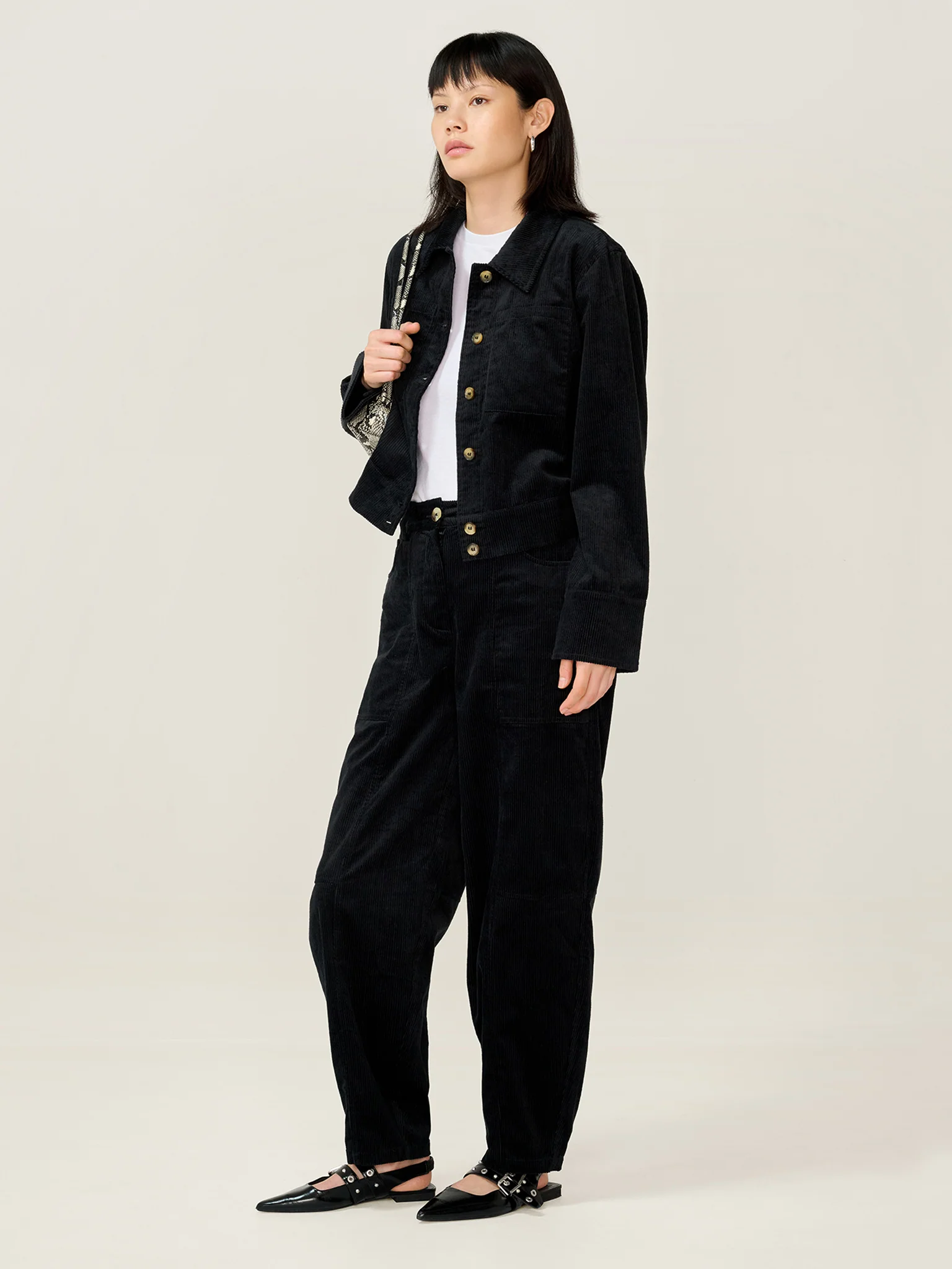 Millie Cord Jacket in Black - Image 3
