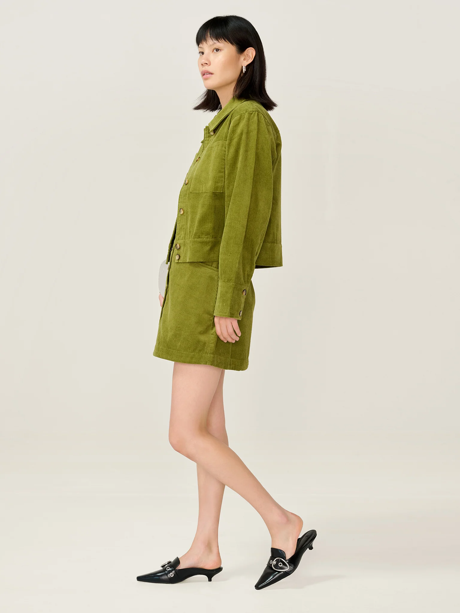 Millie Cord Jacket in Moss Green - Image 4