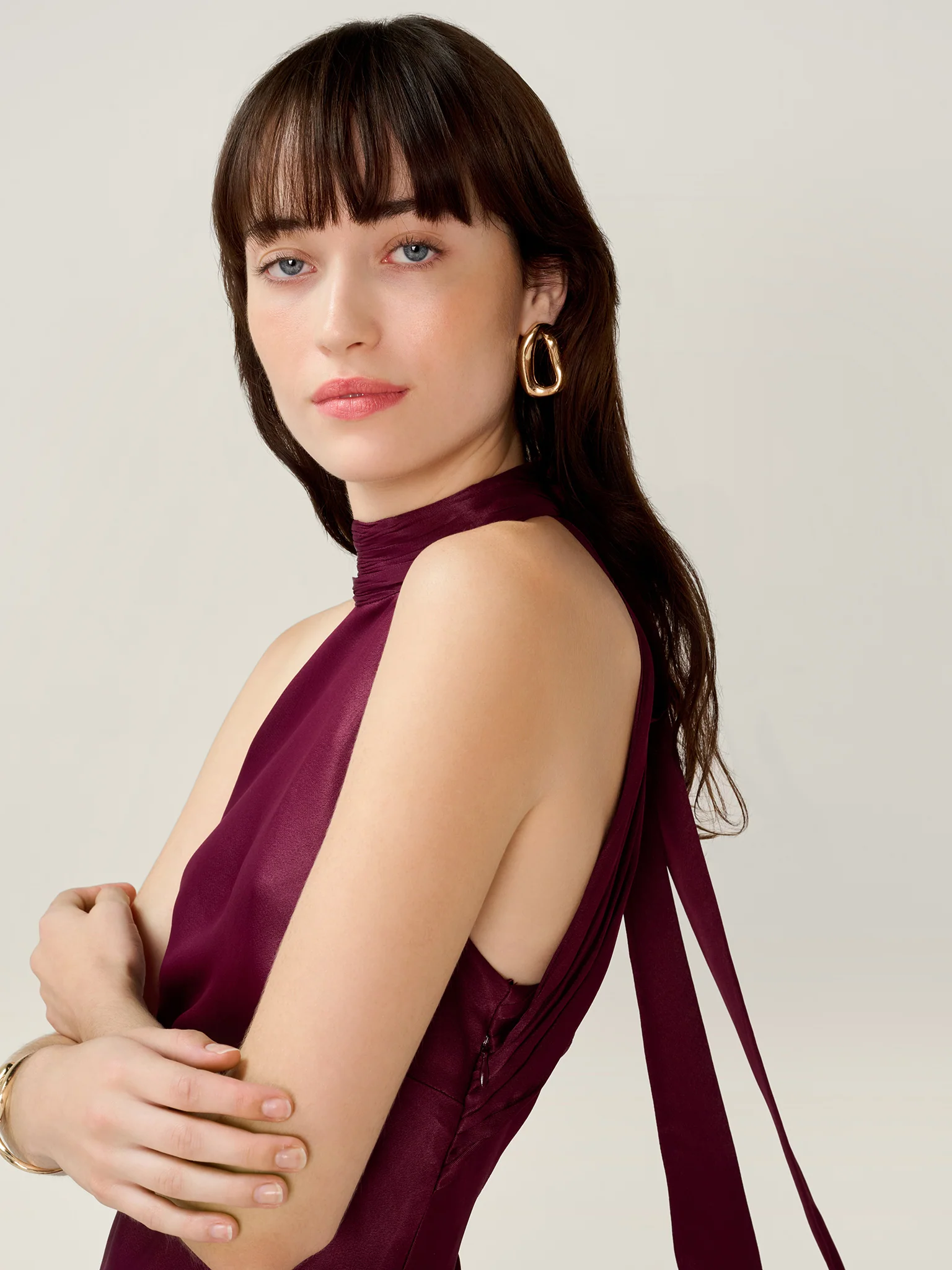 Milos Dress in Deep Wine - Image 4
