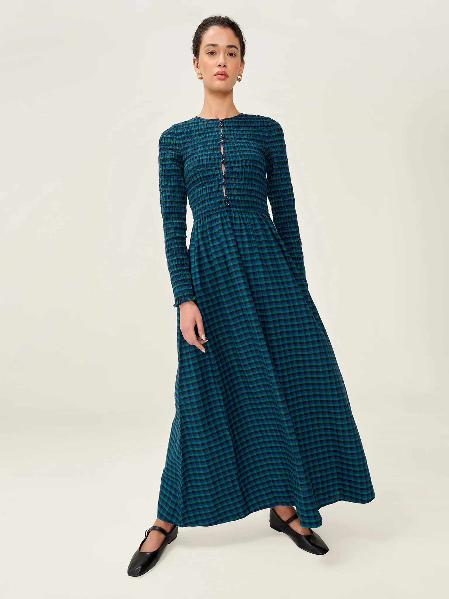 Mina Dress in Blue and Green - Image 3