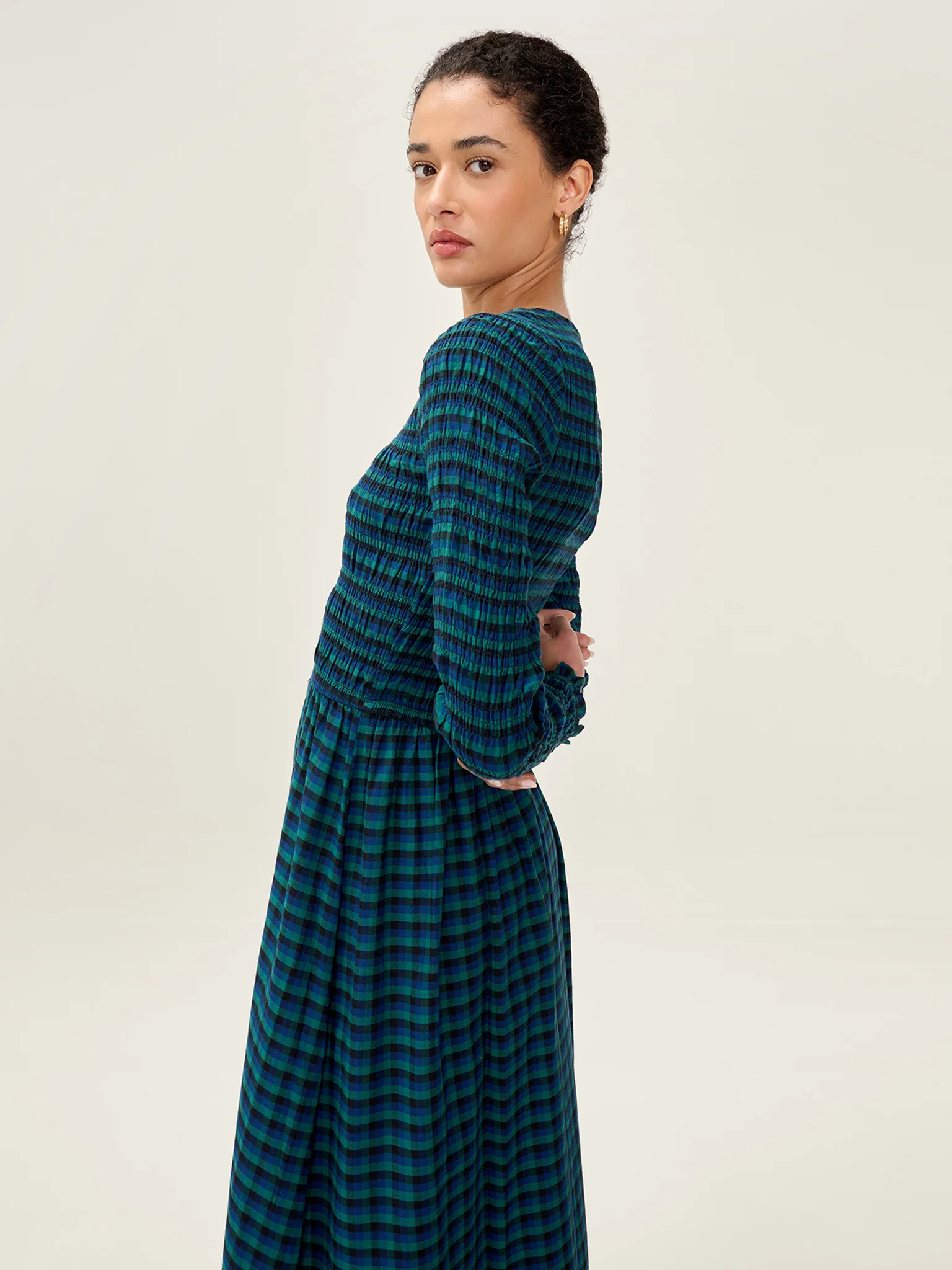 Mina Dress in Blue and Green - Image 5