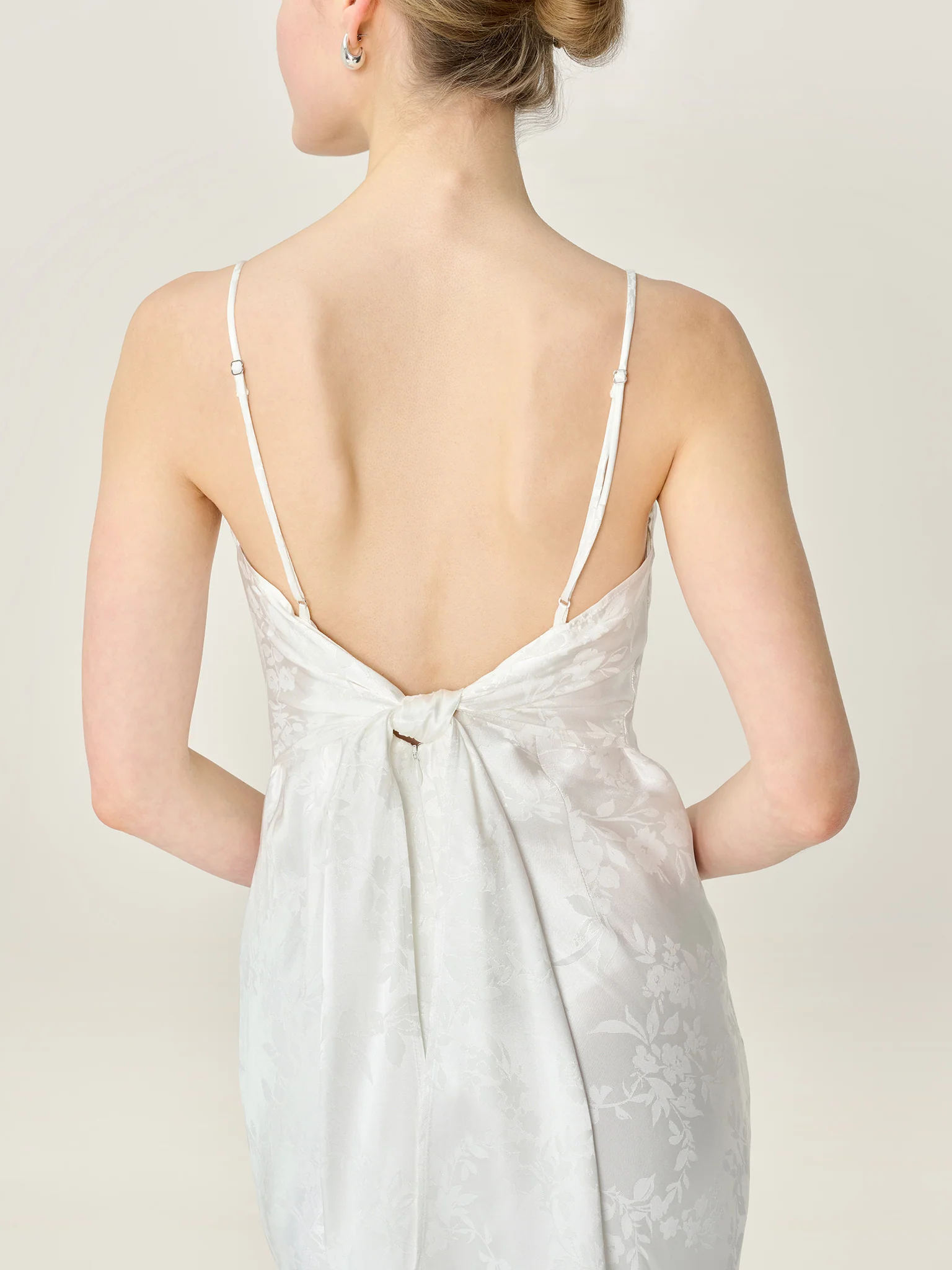 Mira Jacquard Dress in Ivory - Image 2