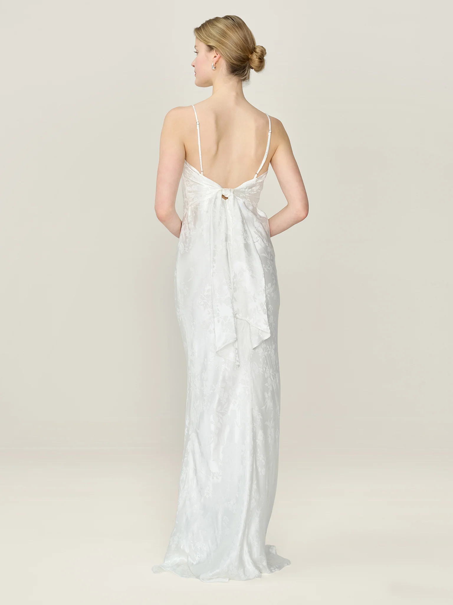Mira Jacquard Dress in Ivory - Image 4