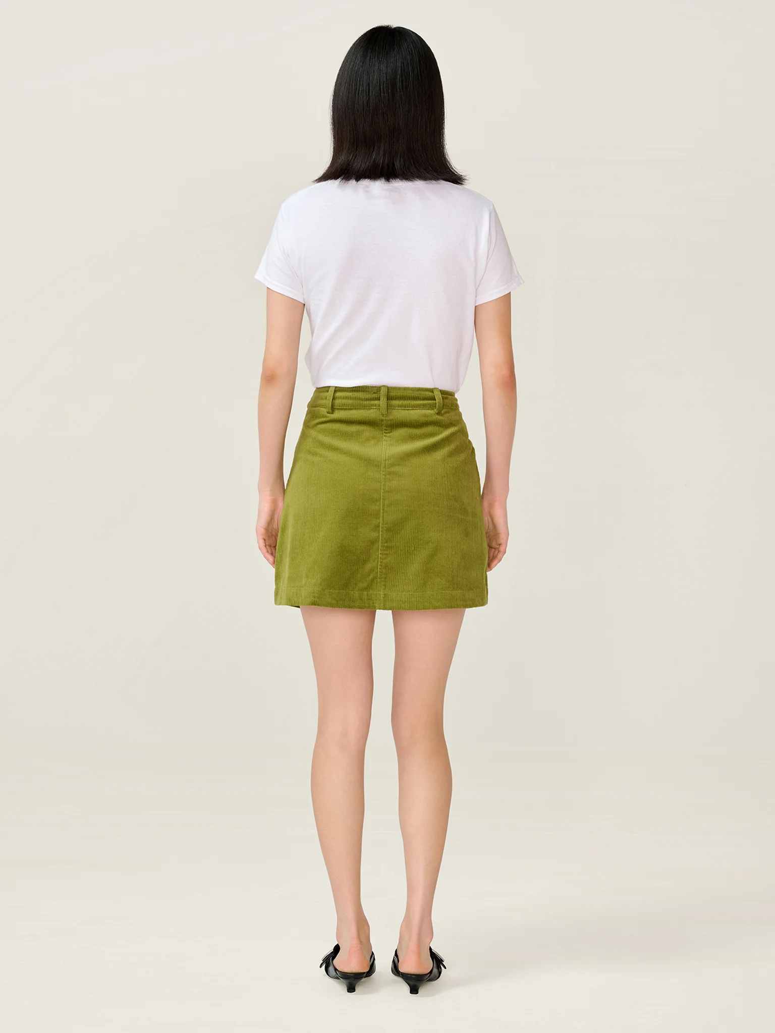 Moira Cord Skirt in Moss Green - Image 6