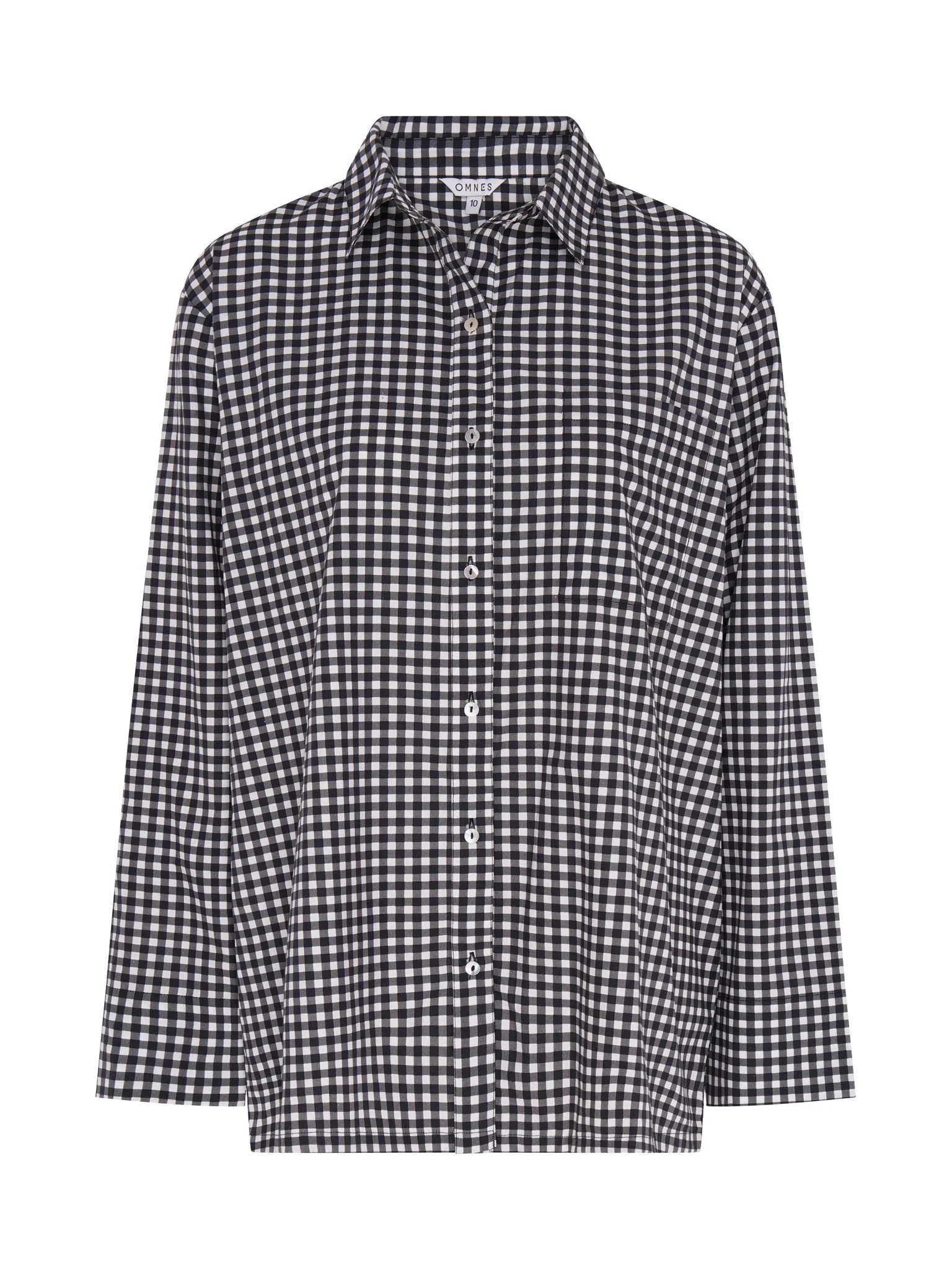 Nala Check Tie Back Shirt in Mono - Image 5