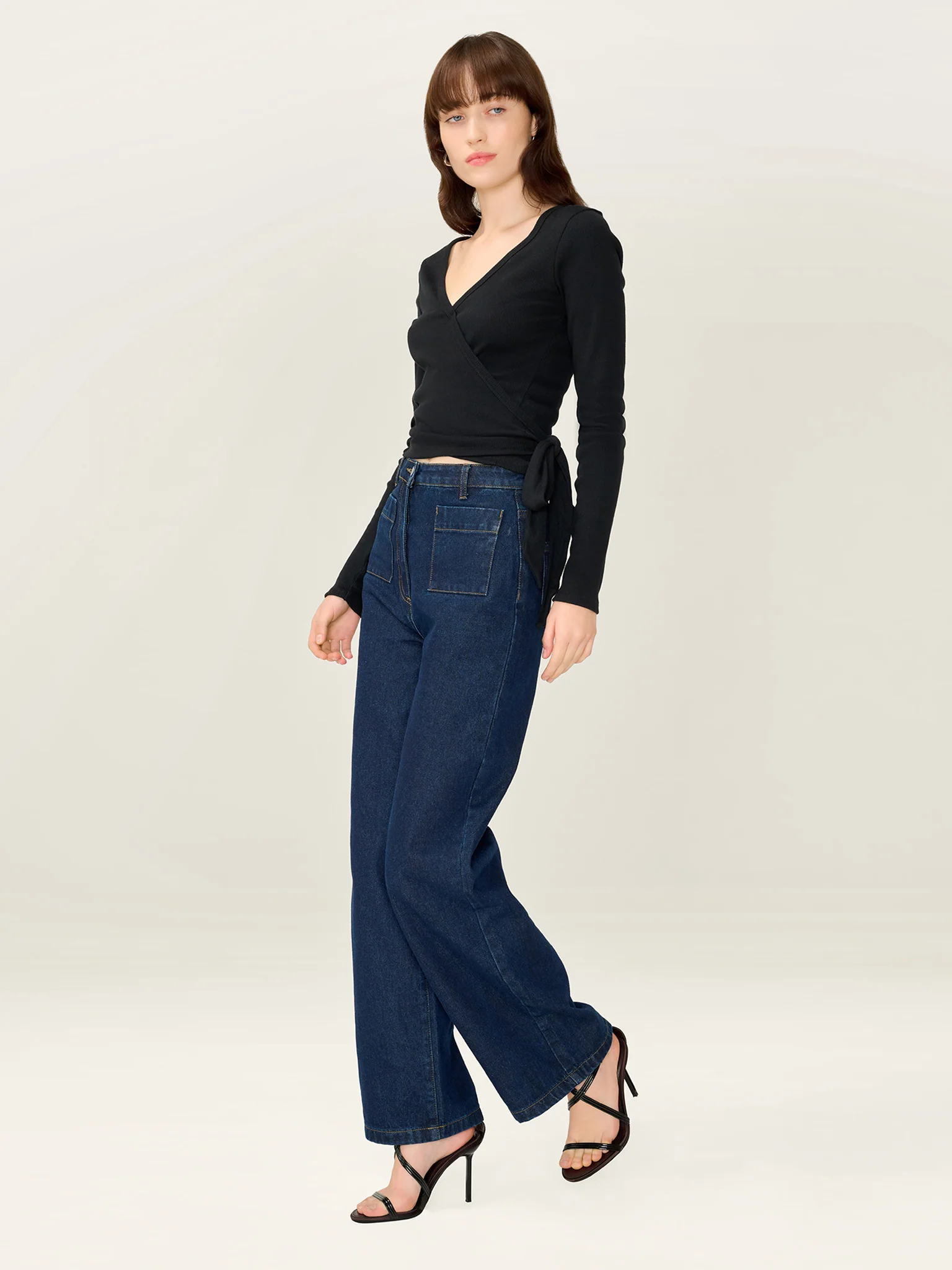 Napeta Ballet Wrap Top in Black - Image 3