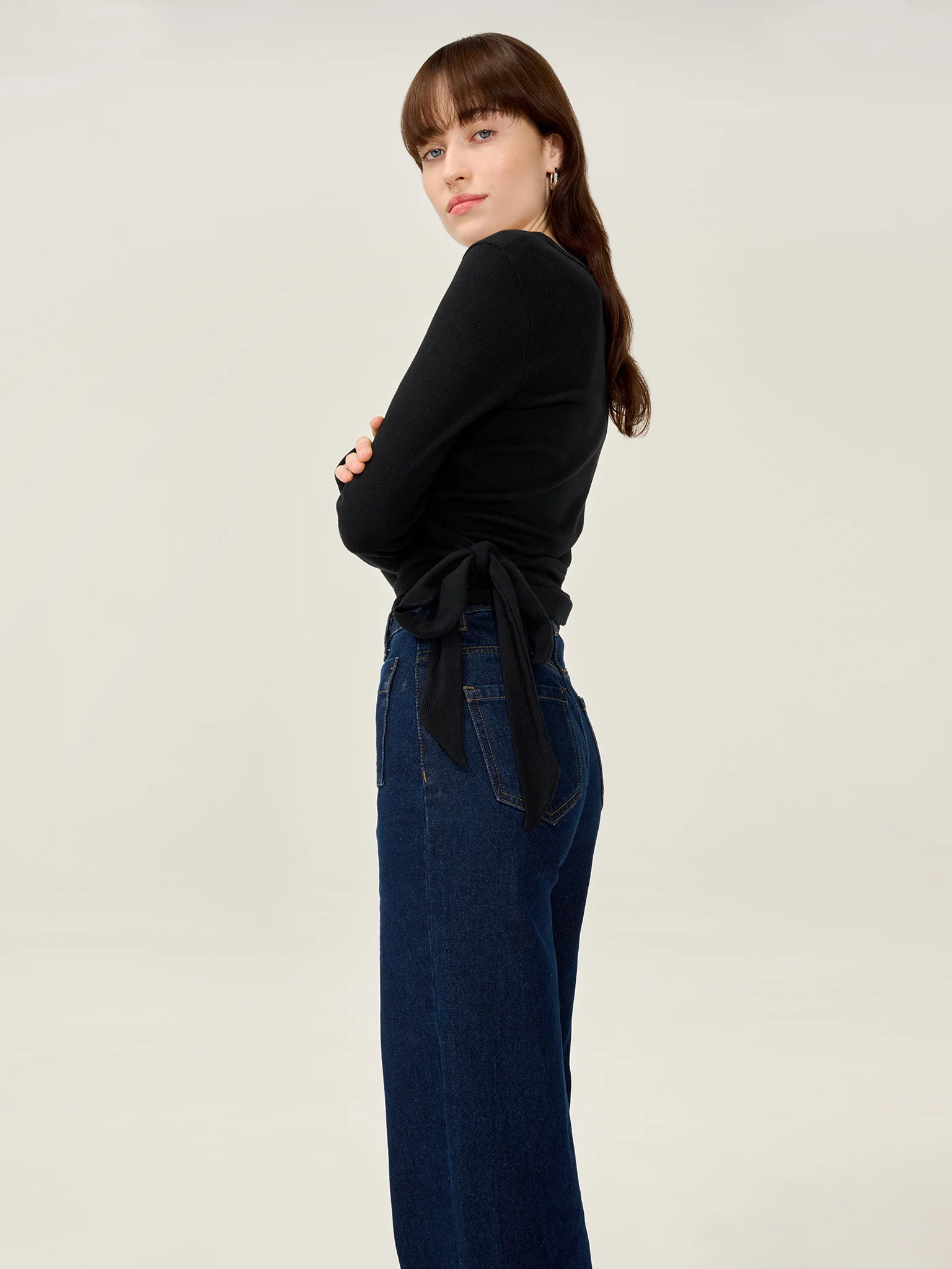 Napeta Ballet Wrap Top in Black - Image 5